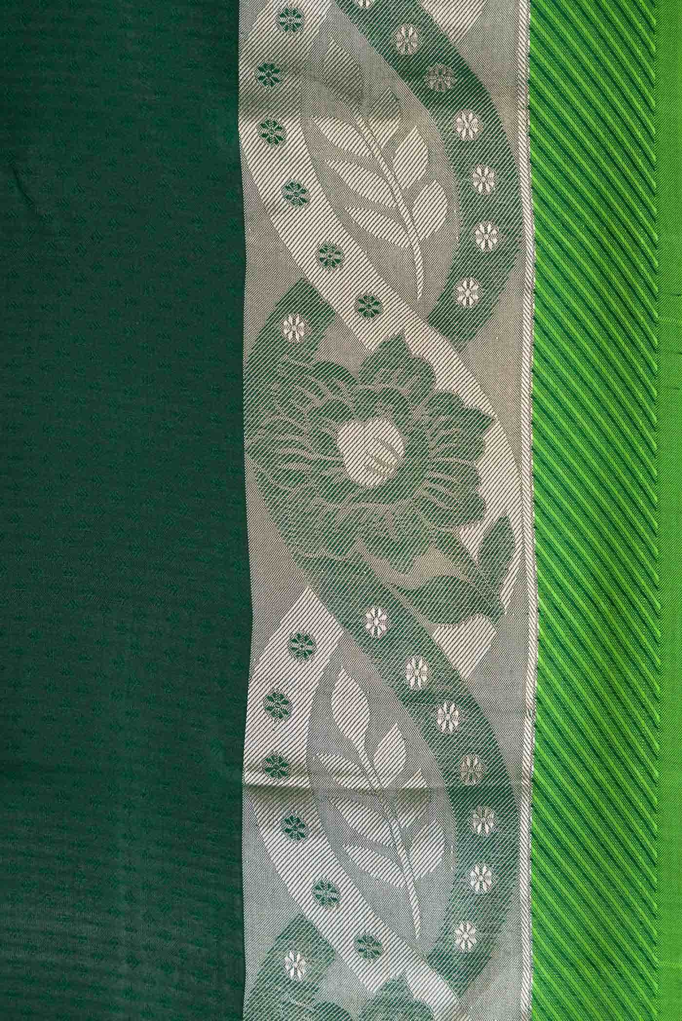 Bottle Green Dual Tone Kanchipuram Silk Saree