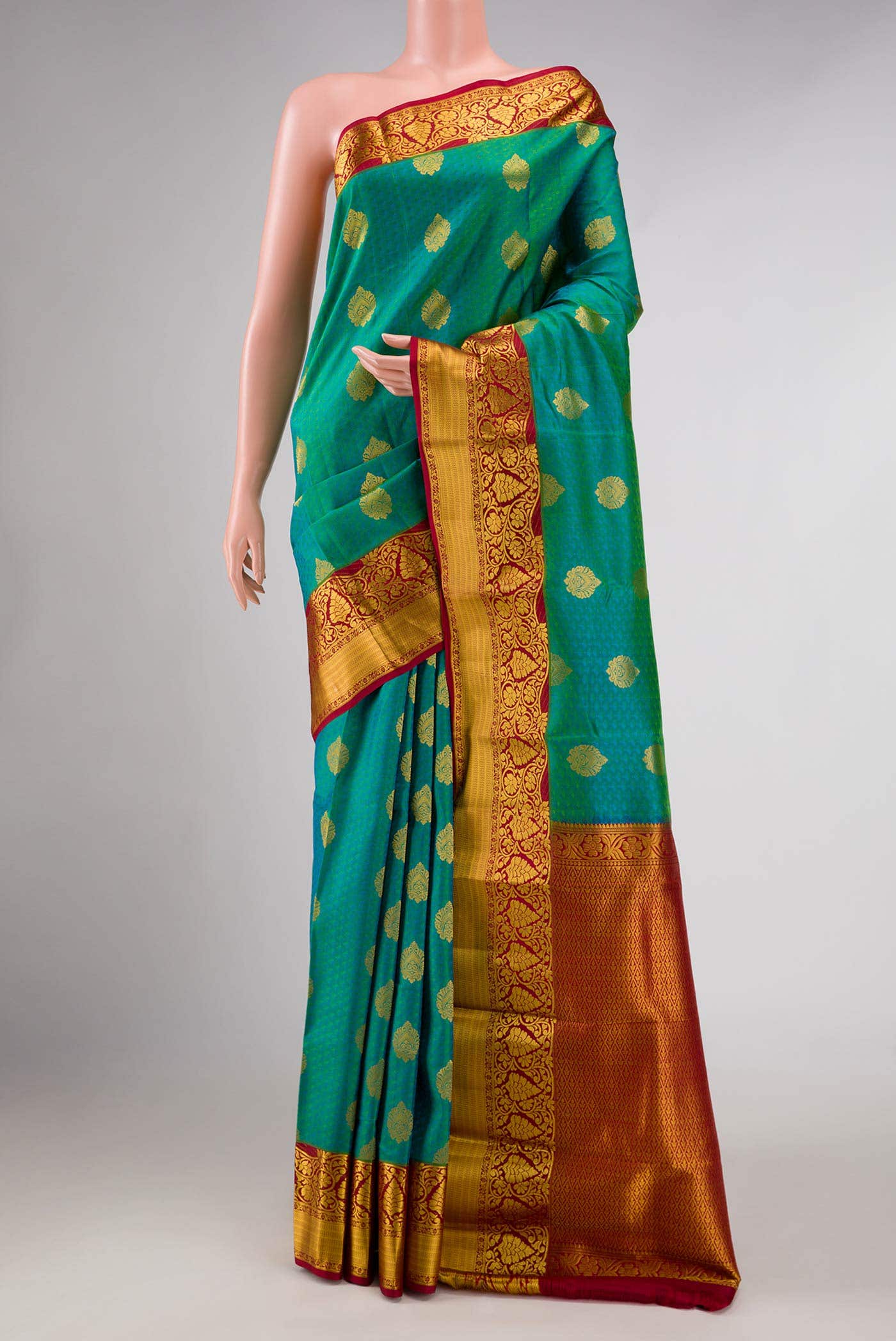Green Dual Tone Kanchipuram Silk Saree