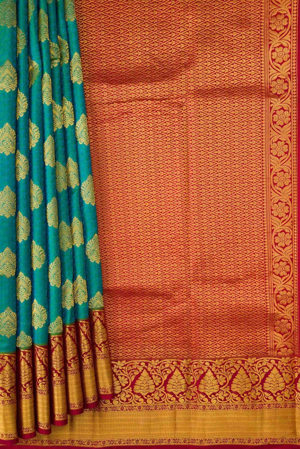 Green Dual Tone Kanchipuram Silk Saree