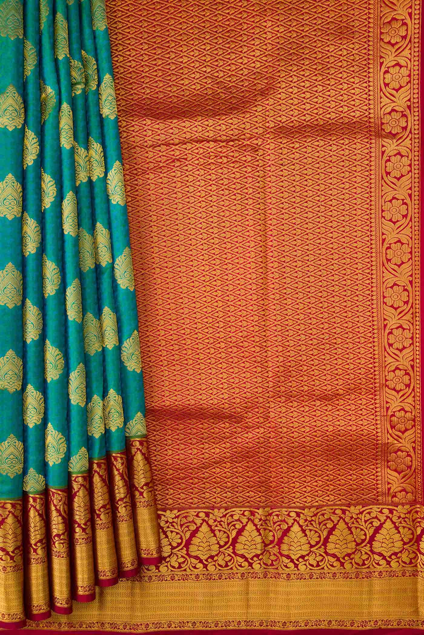Green Dual Tone Kanchipuram Silk Saree