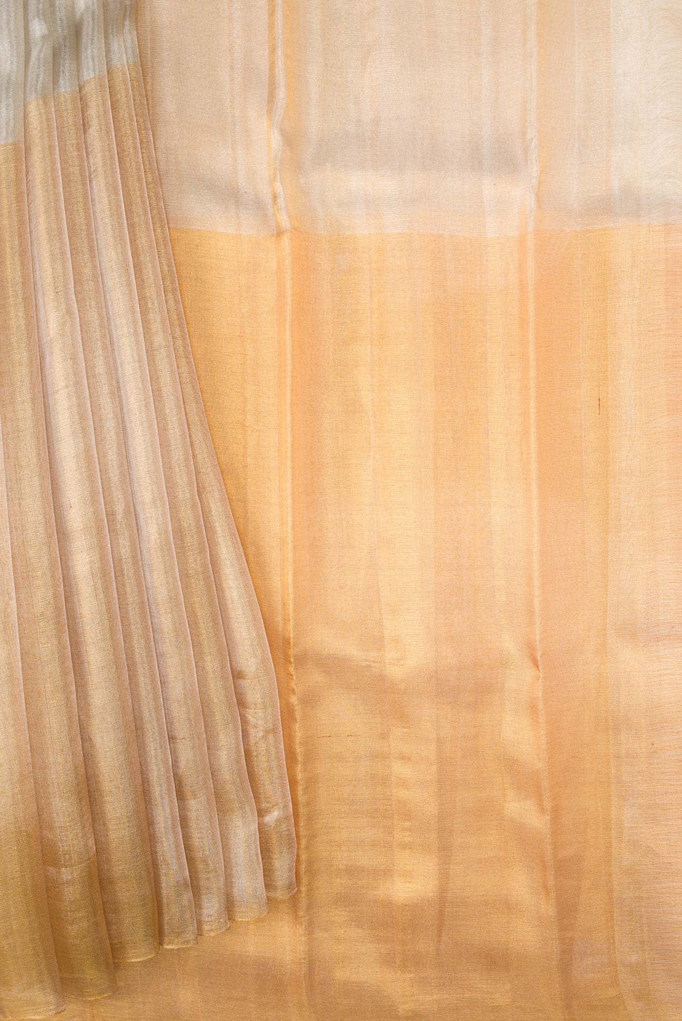 Gold and Silver Dual Tone Kanchipuram Tissue Silk Saree