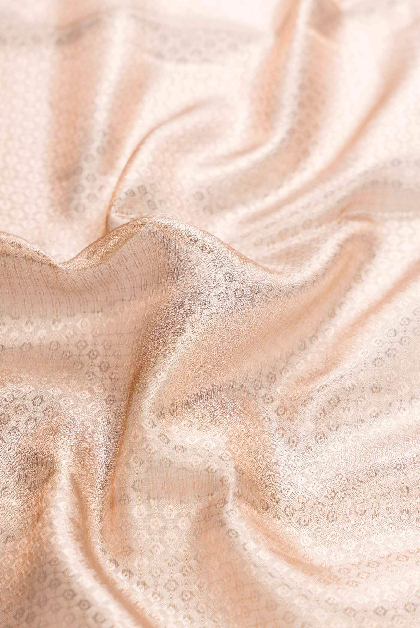Golden Peach Kanchipuram Tissue Silk Saree
