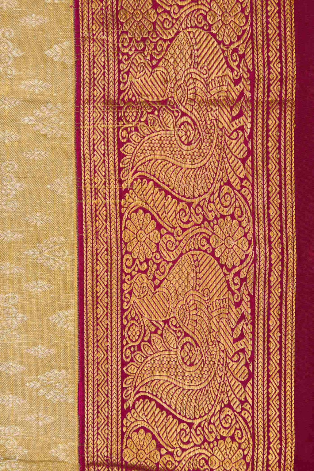 Gold Dual Tone Kanchipuram Tissue Silk Saree