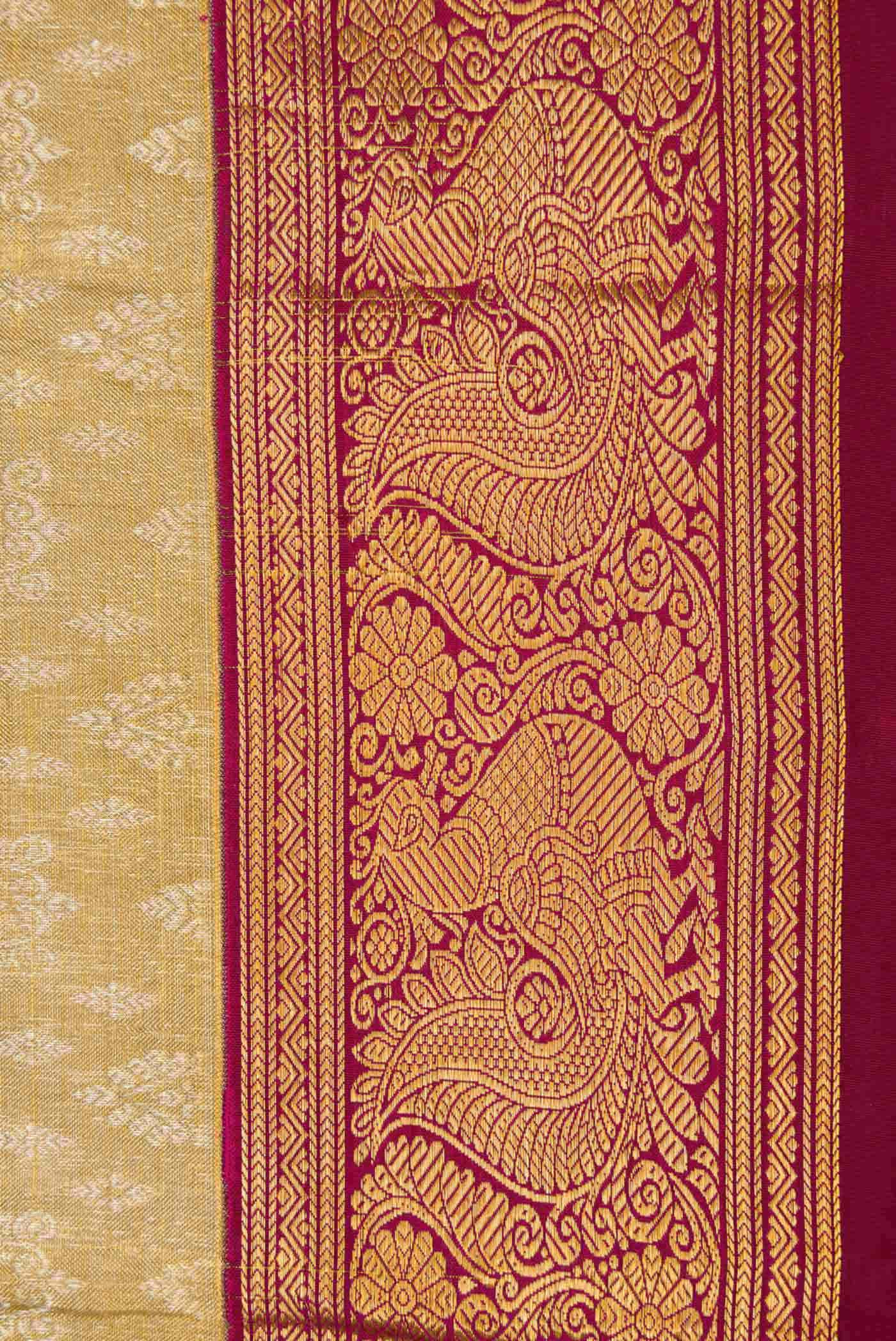 Gold Dual Tone Kanchipuram Tissue Silk Saree