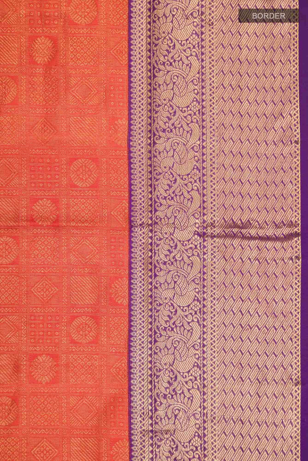 Orange Kanchipuram Silk Saree