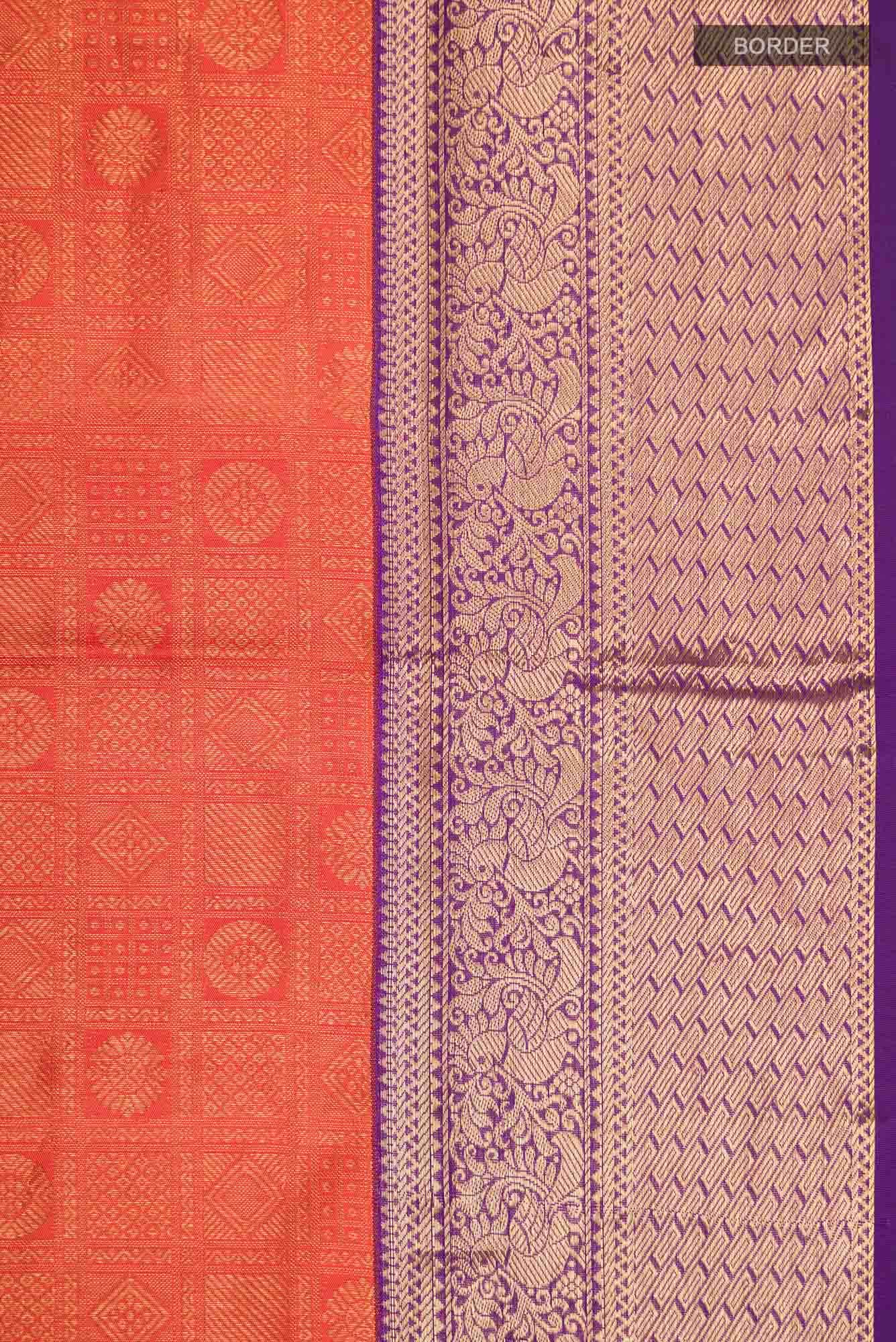 Orange Kanchipuram Silk Saree