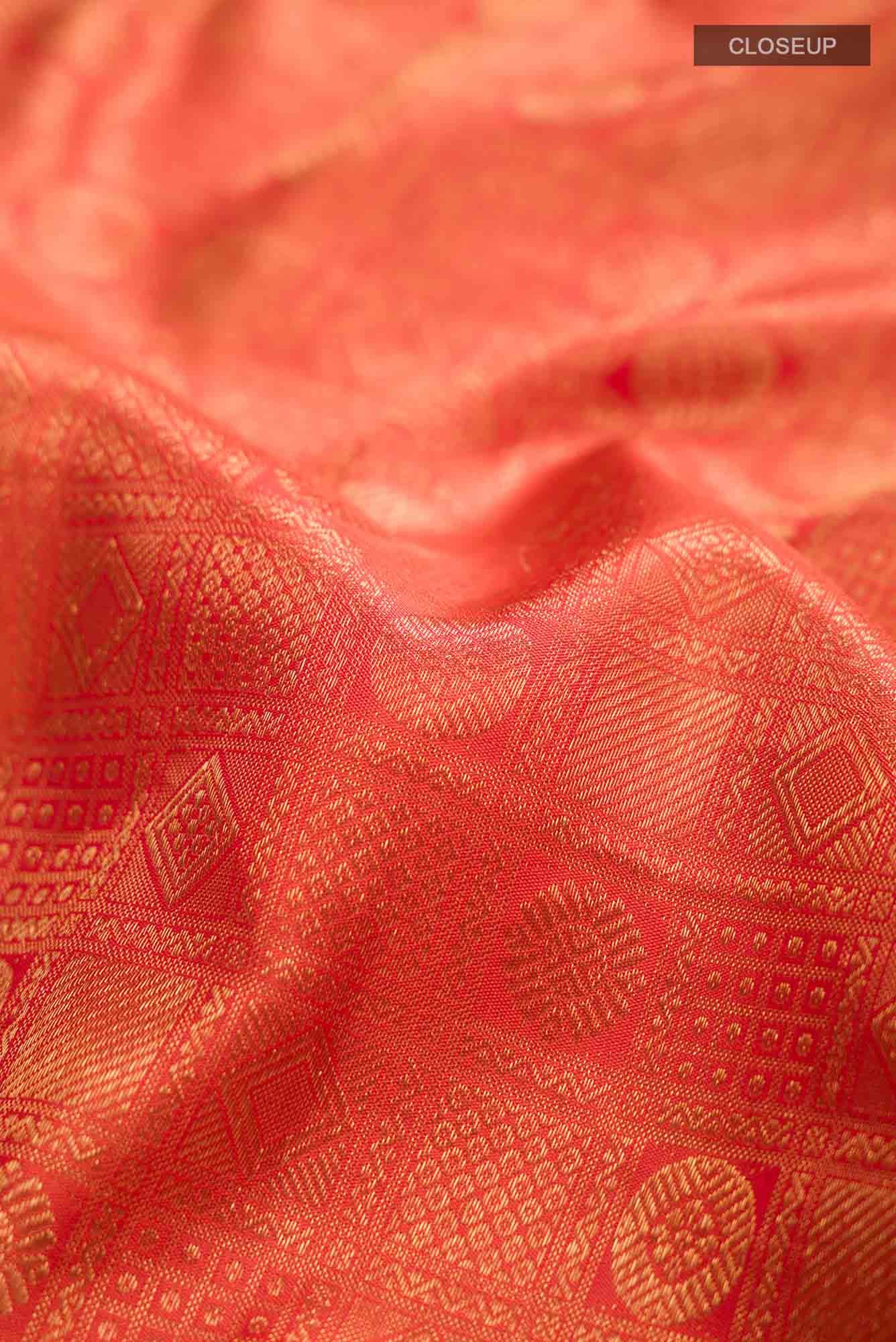 Orange Kanchipuram Silk Saree