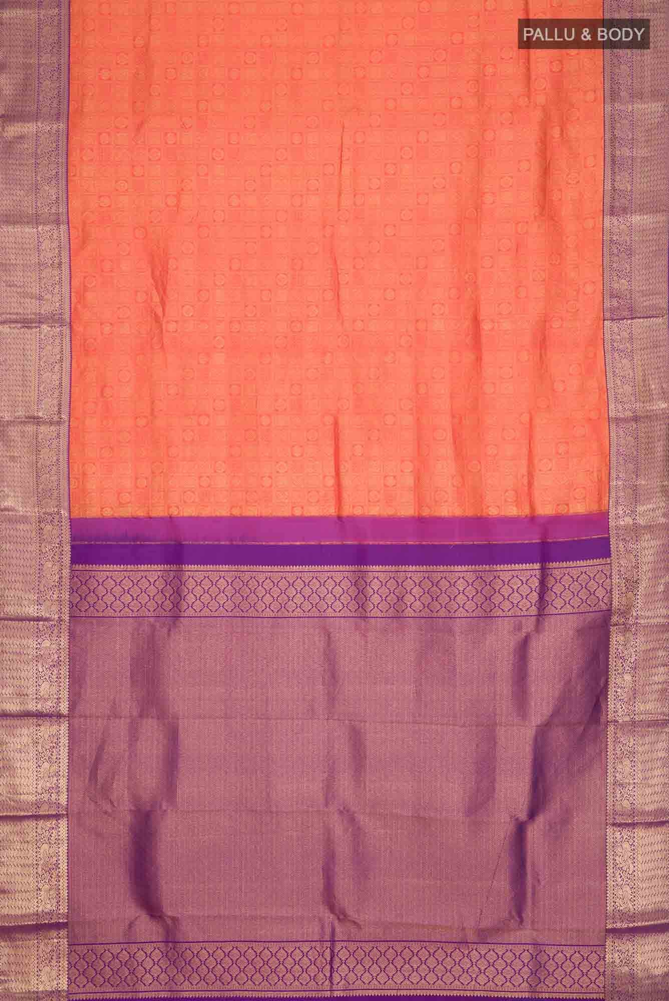 Orange Kanchipuram Silk Saree