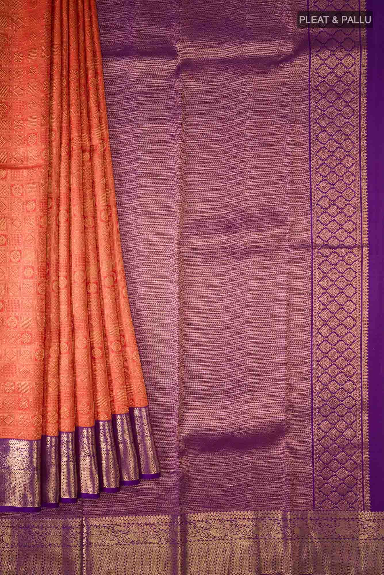 Orange Kanchipuram Silk Saree