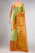 Parrot Green Dual Tone Kanjivaram Tissue Silk Saree