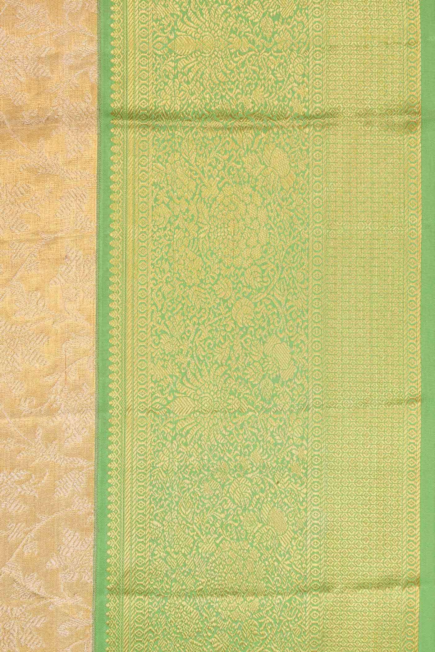 Gold Dual Tone Kanchipuram Tissue Silk Saree