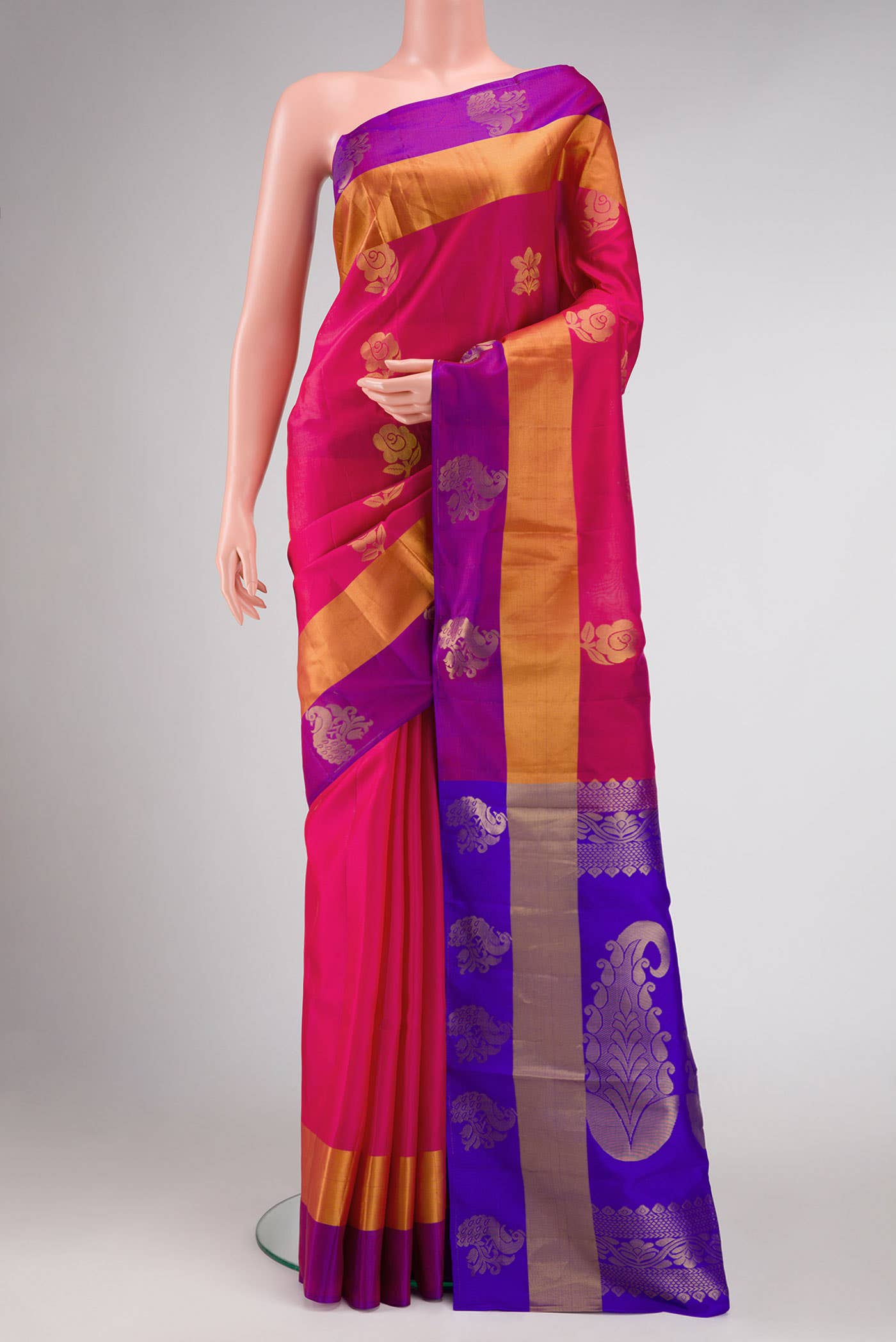 Dark Pink Soft Silk Saree