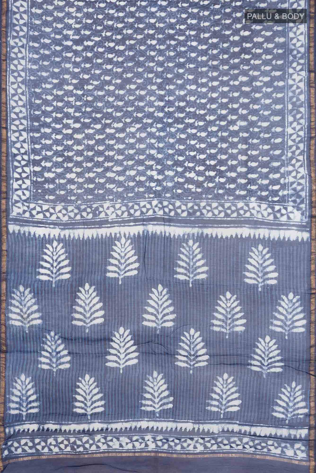Blue Chanderi Silk Cotton Saree