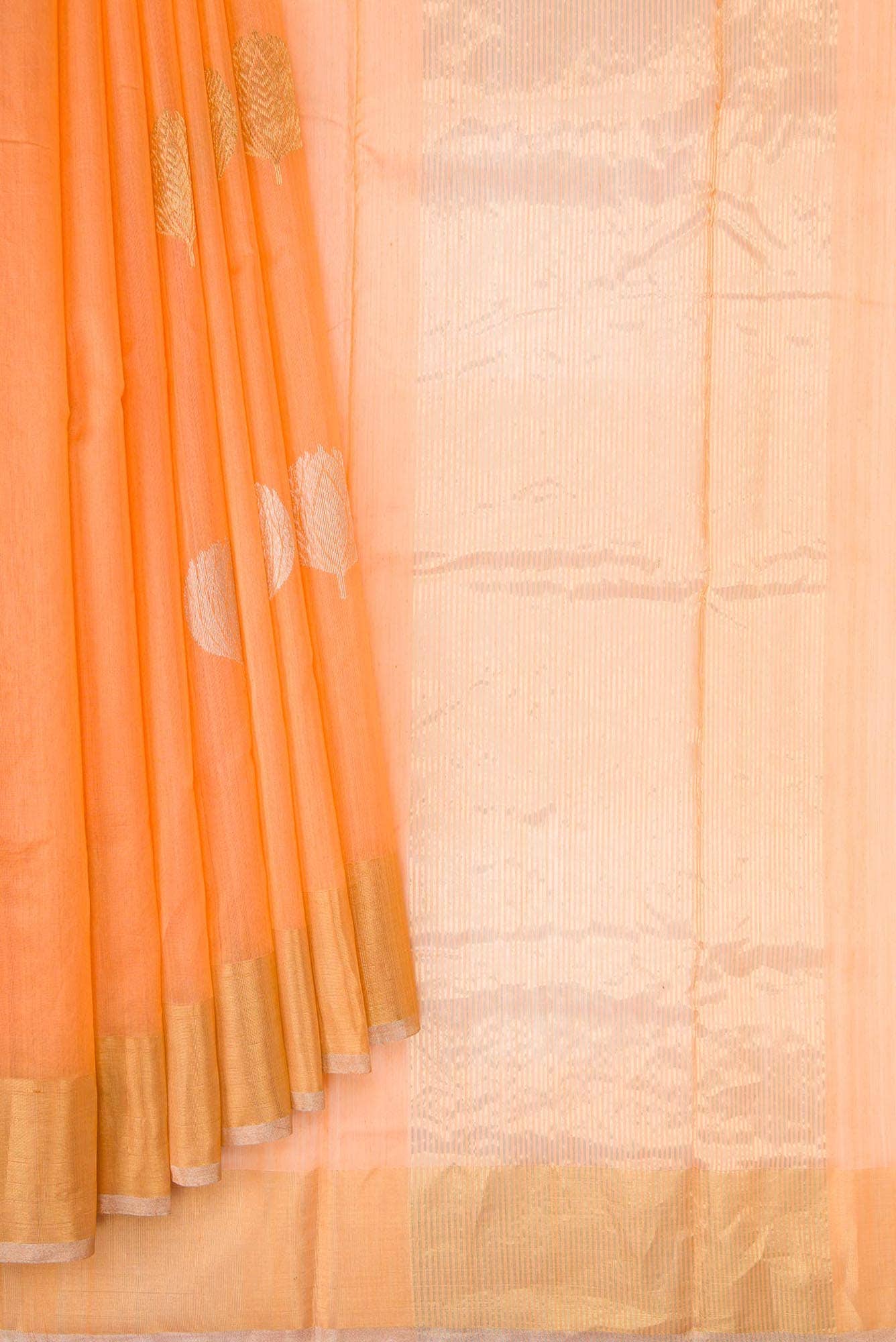 Orange Dual Tone Chanderi Silk Saree