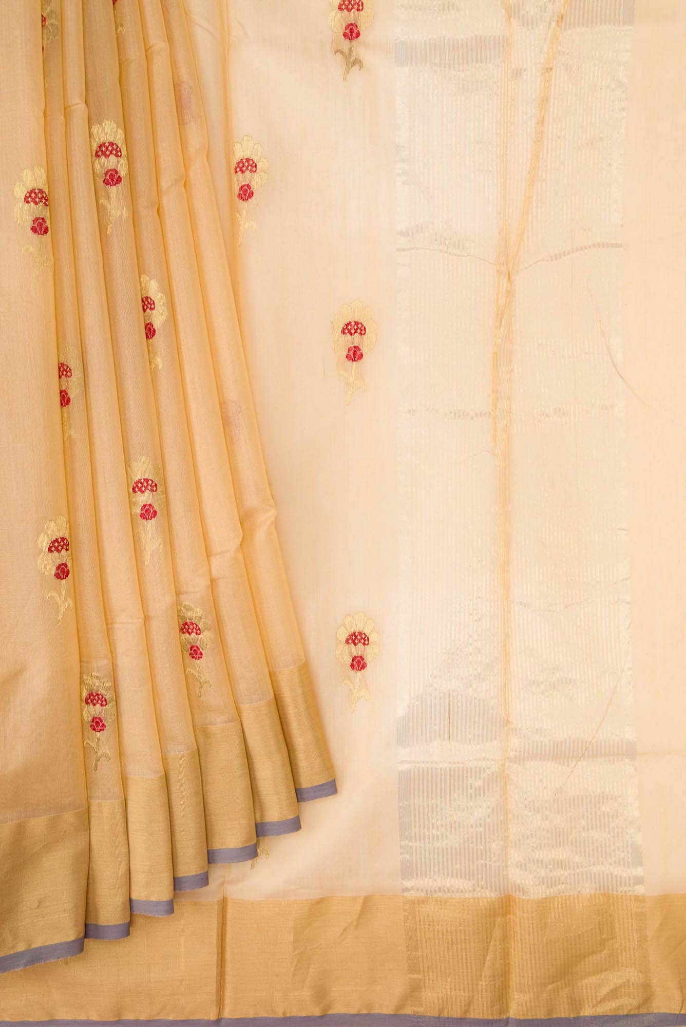 Sandal Dual Tone Chanderi Silk Saree
