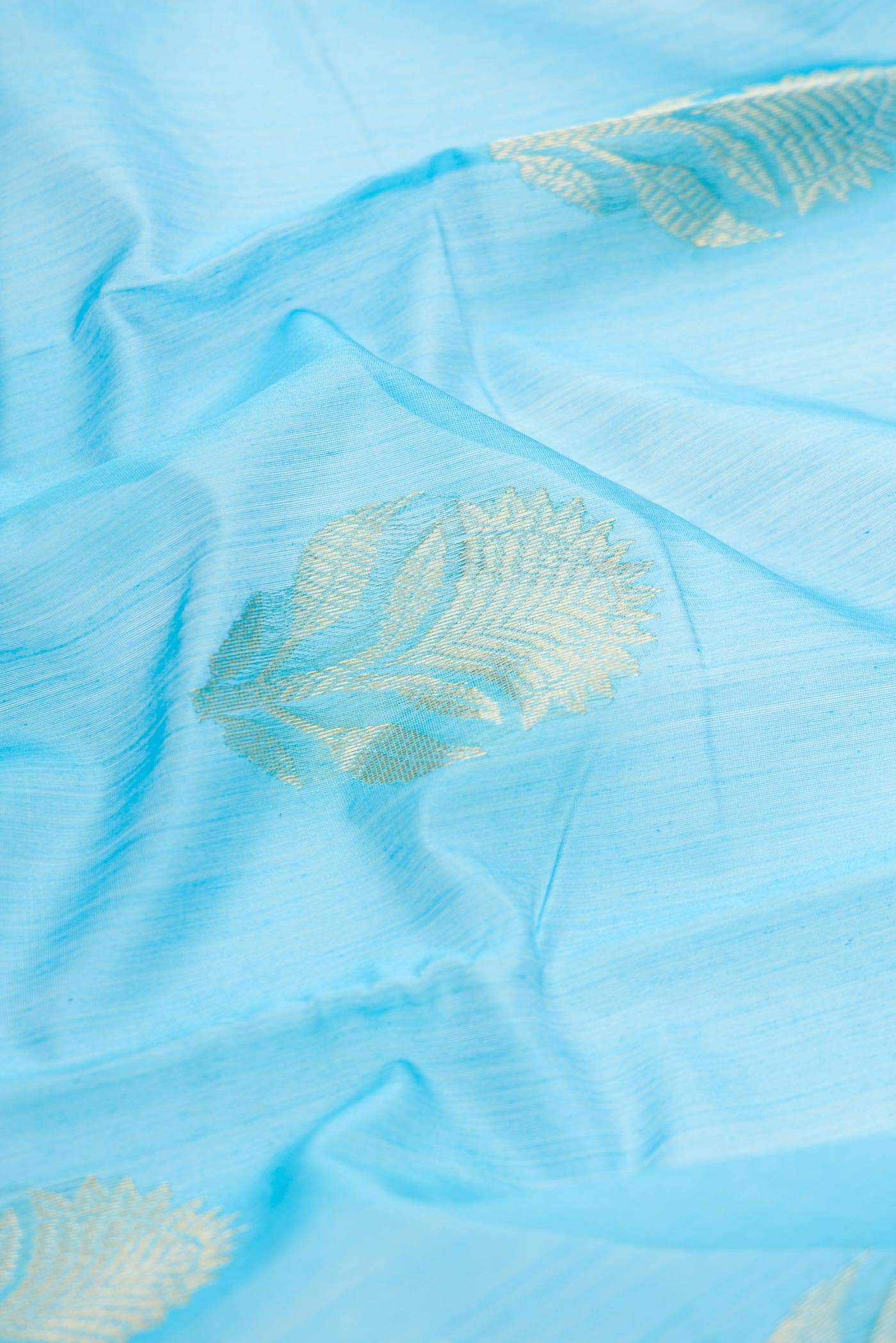 Sky Blue Chanderi Silk Saree