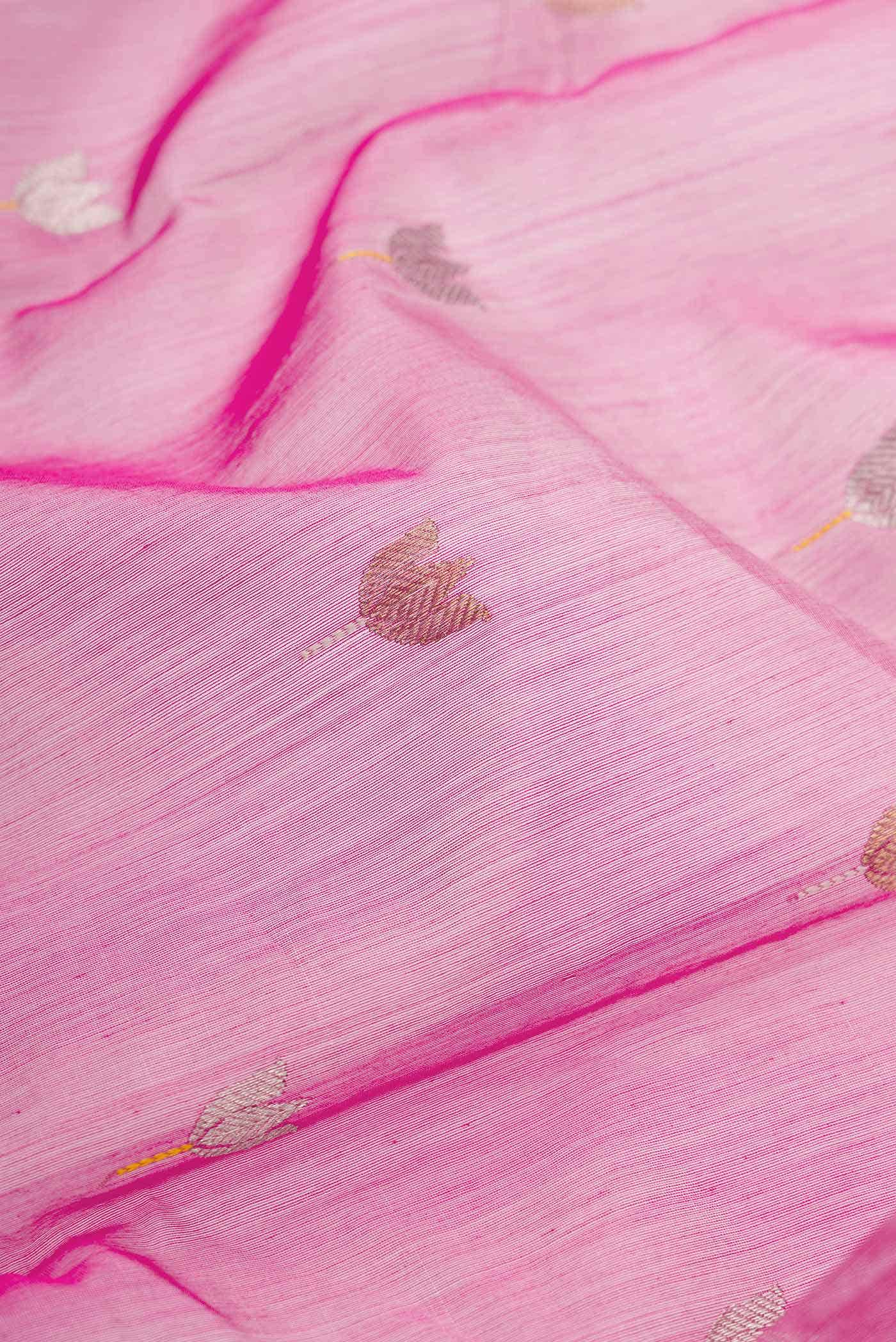 Pink Chanderi Silk Saree
