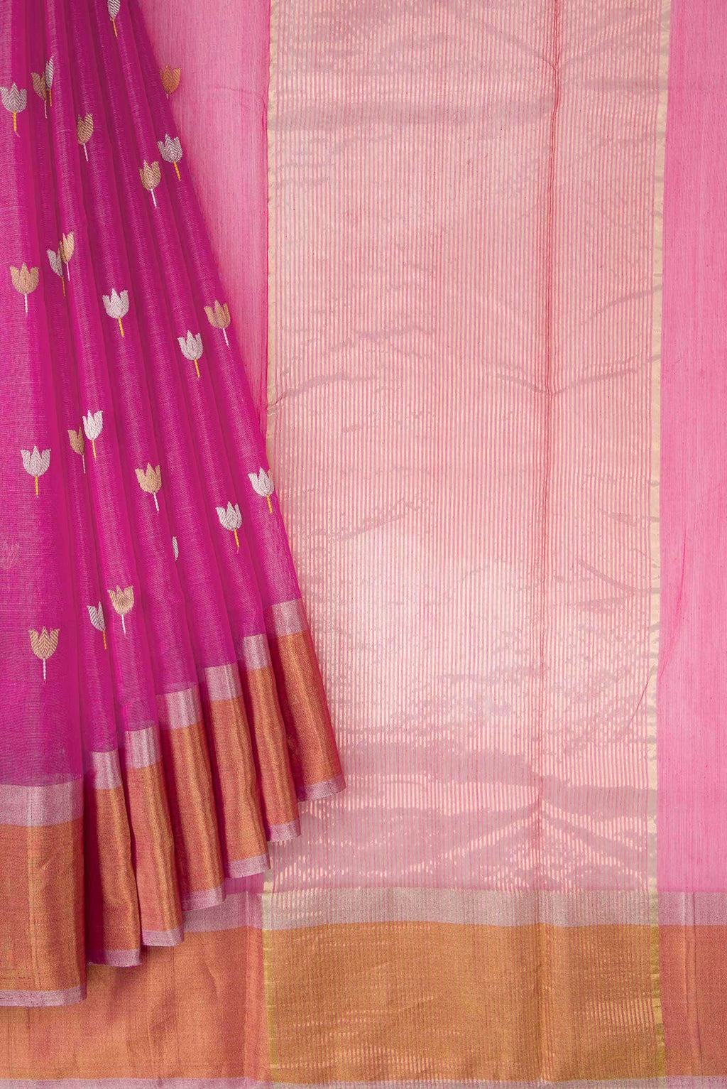 Pink Chanderi Silk Saree