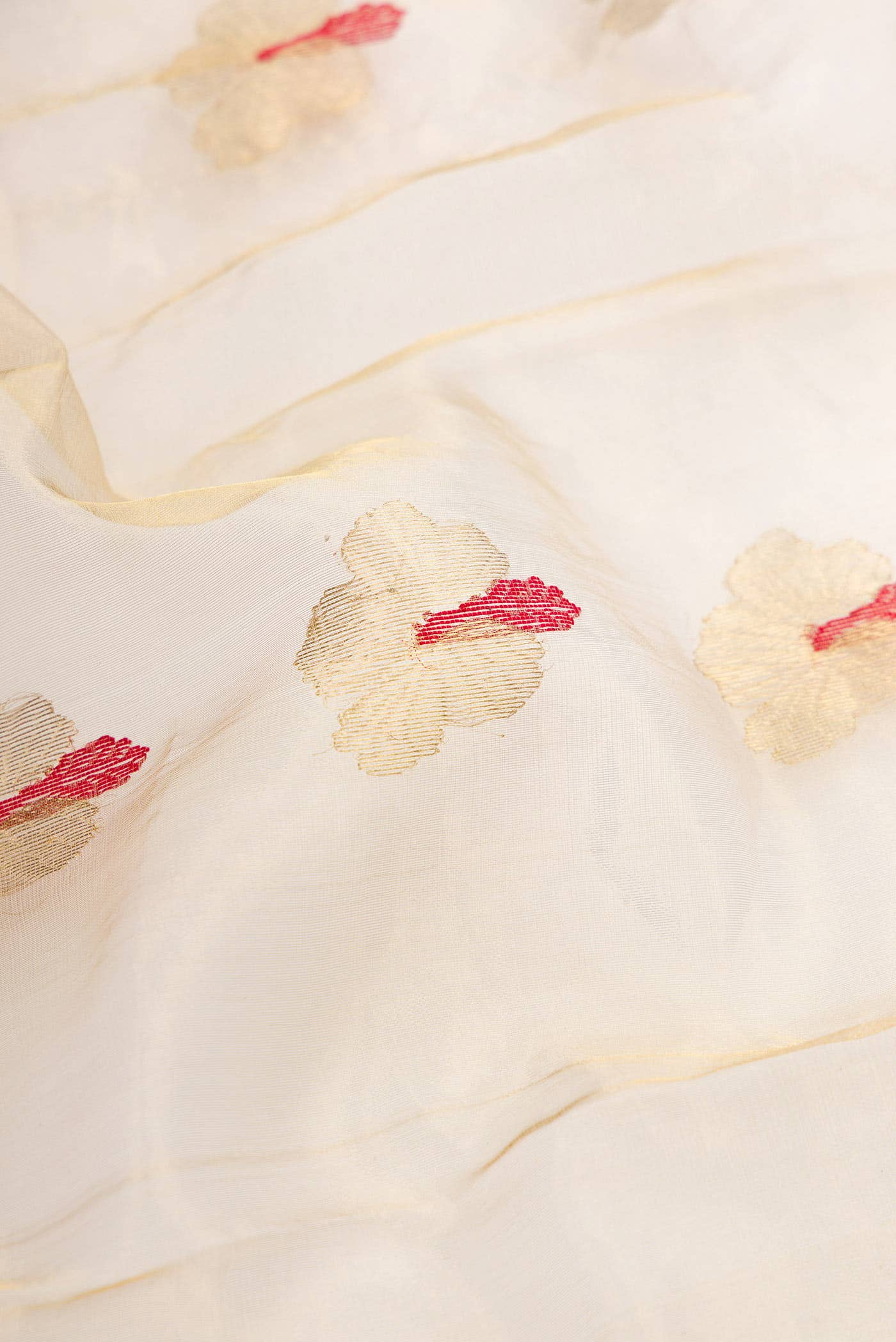 Gold Dual Tone Chanderi Tissue Silk Saree