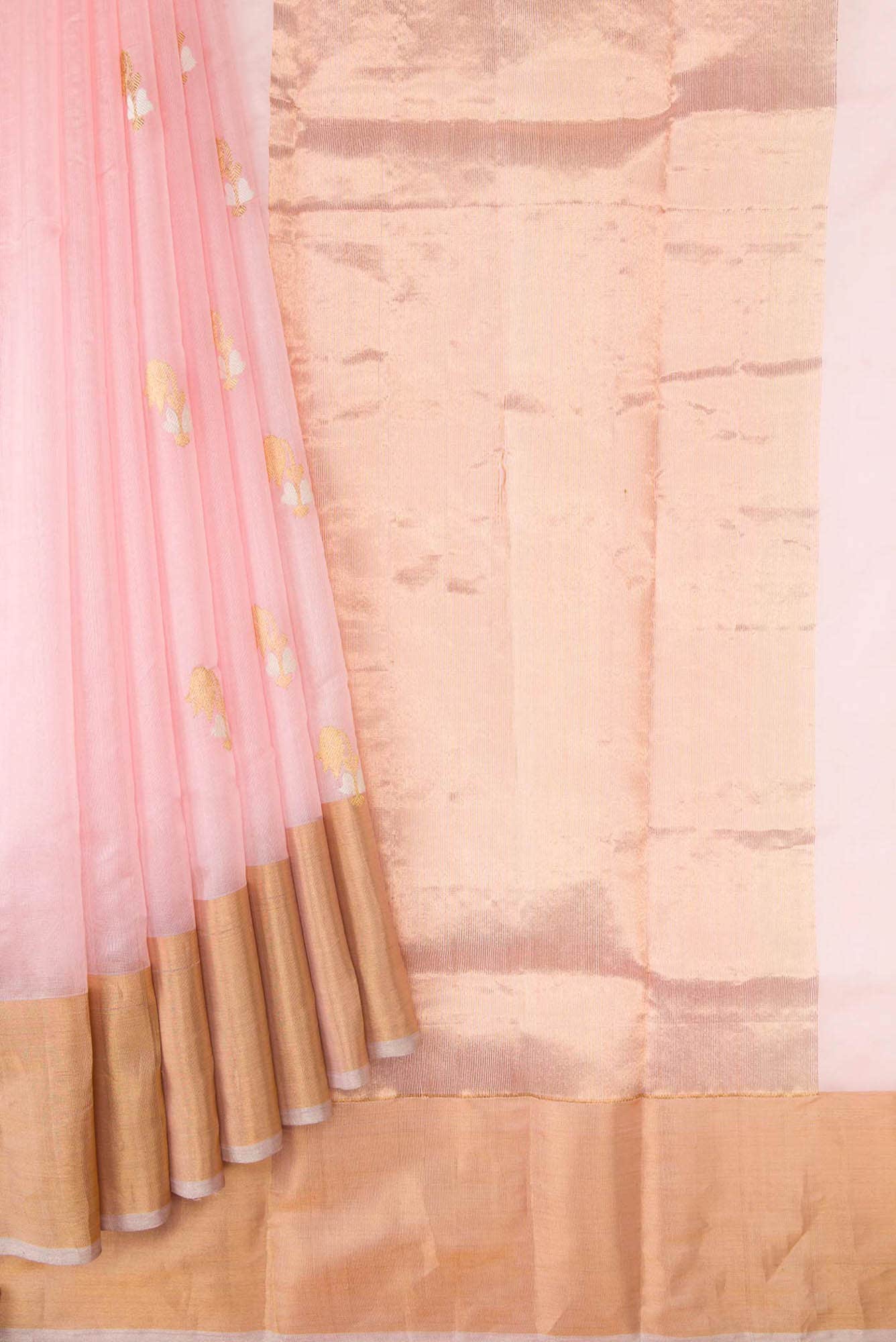 Pink Dual Tone Chanderi Silk Saree