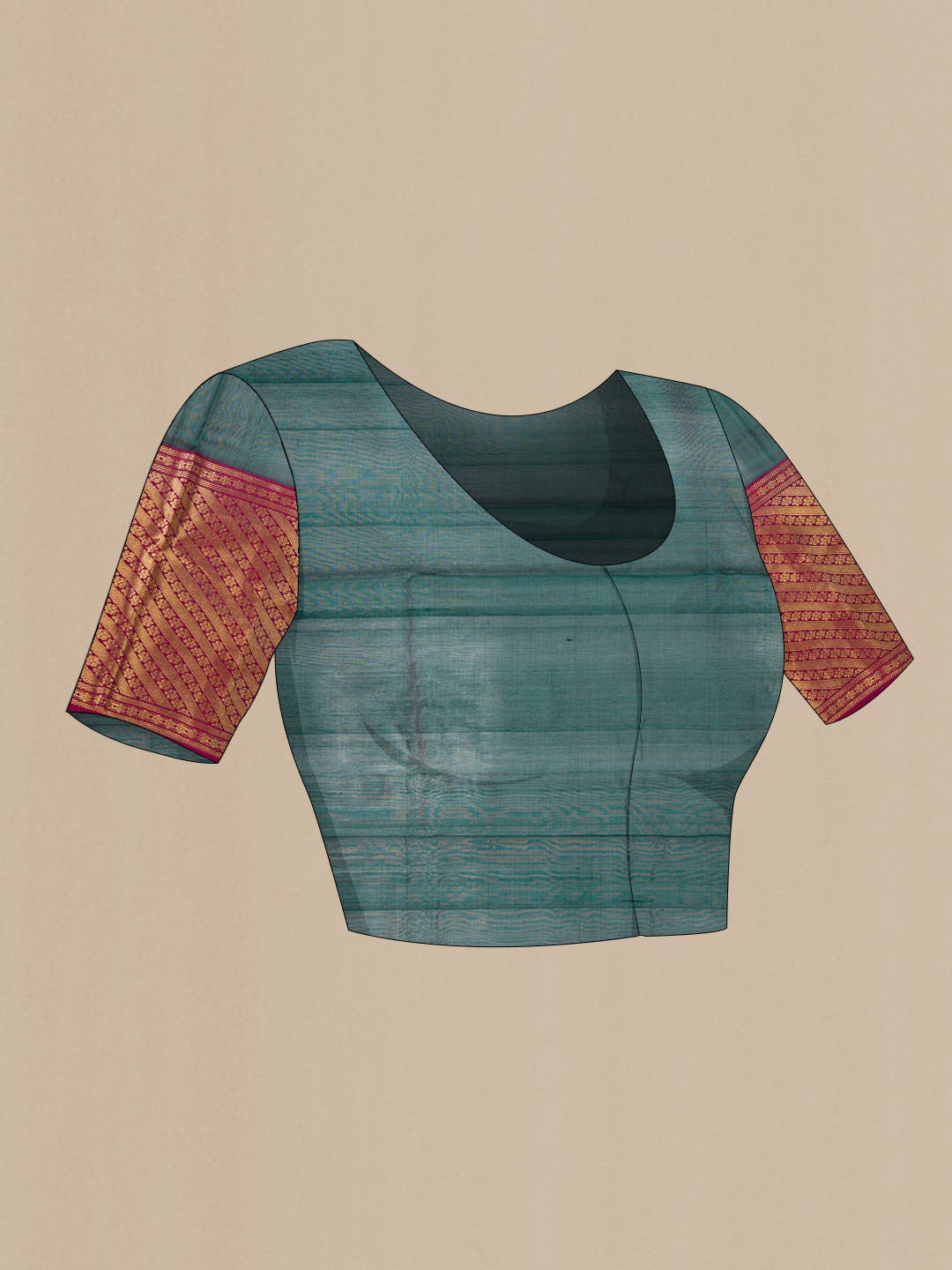 Bottle Green Dual Tone Chanderi Silk Saree