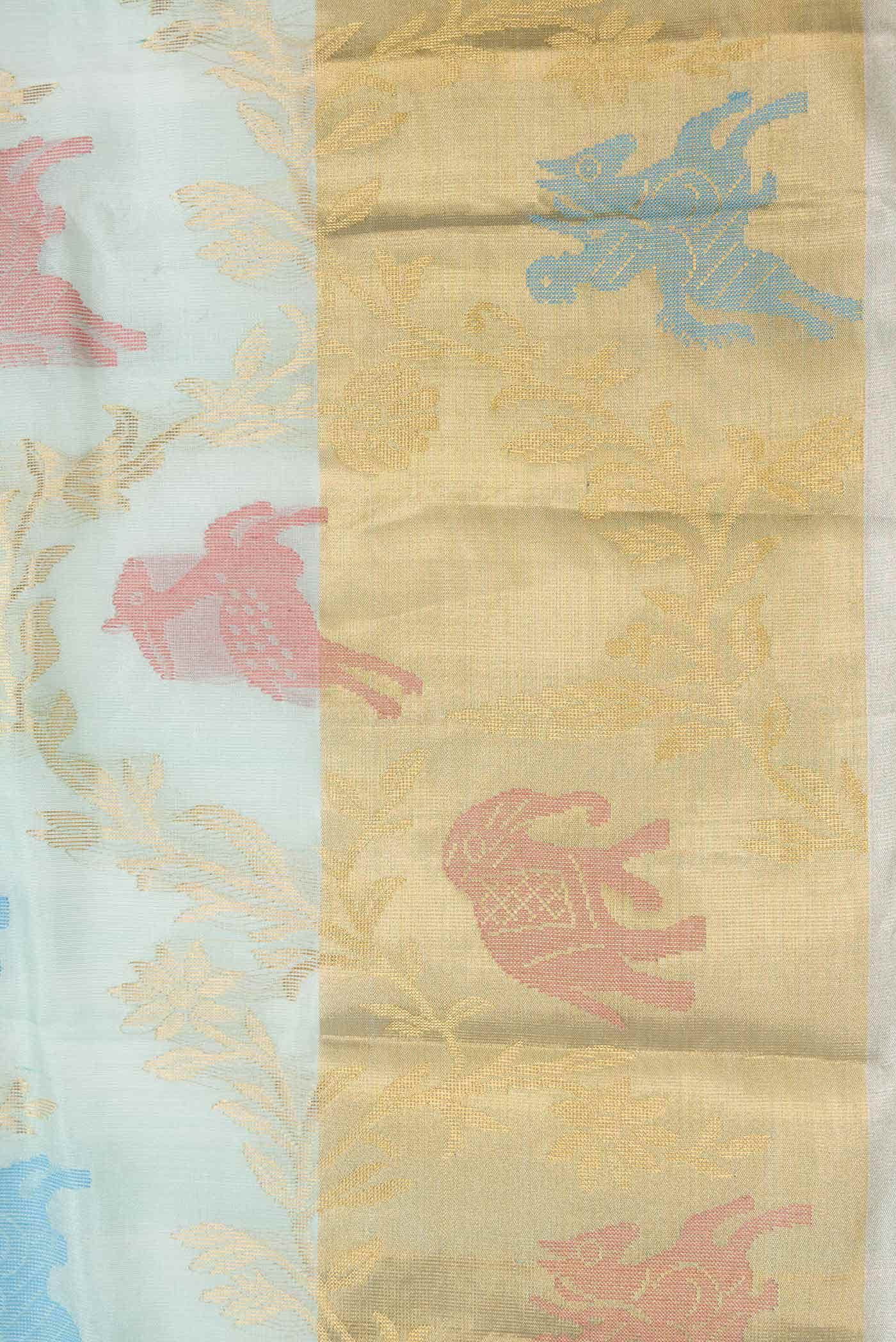 Sky Blue Chanderi Silk Saree