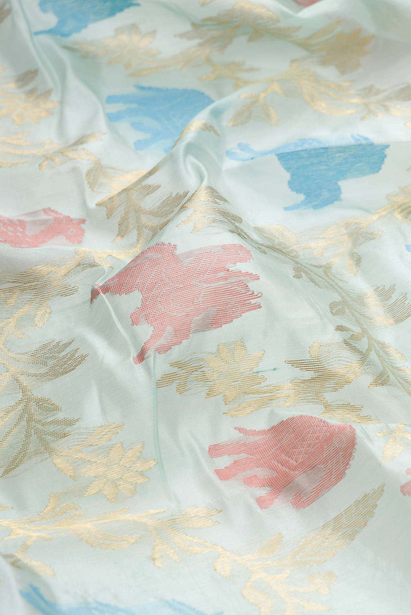Sky Blue Chanderi Silk Saree