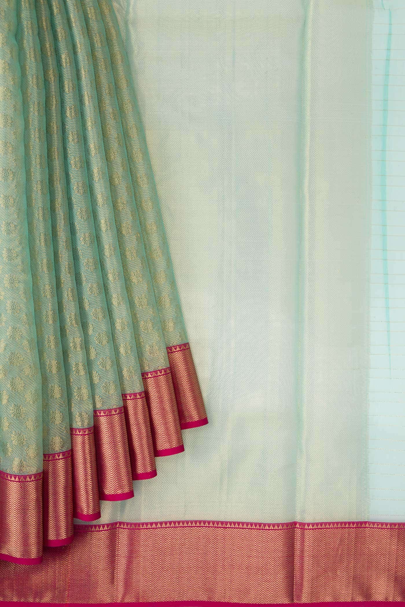 Sea Green Dual Tone Chanderi Tissue Silk Saree