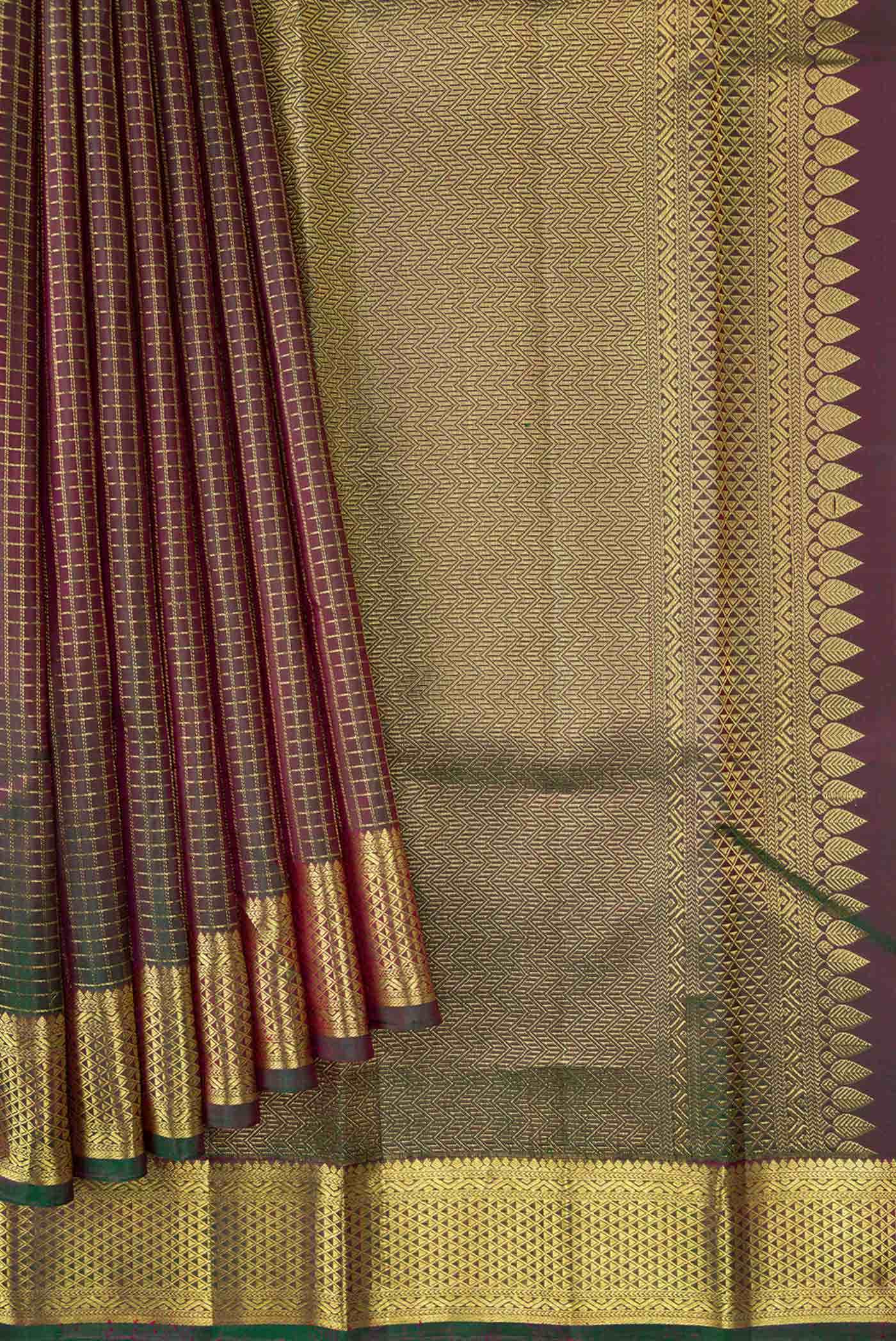 Green Dual Tone Kanchipuram Silk Saree