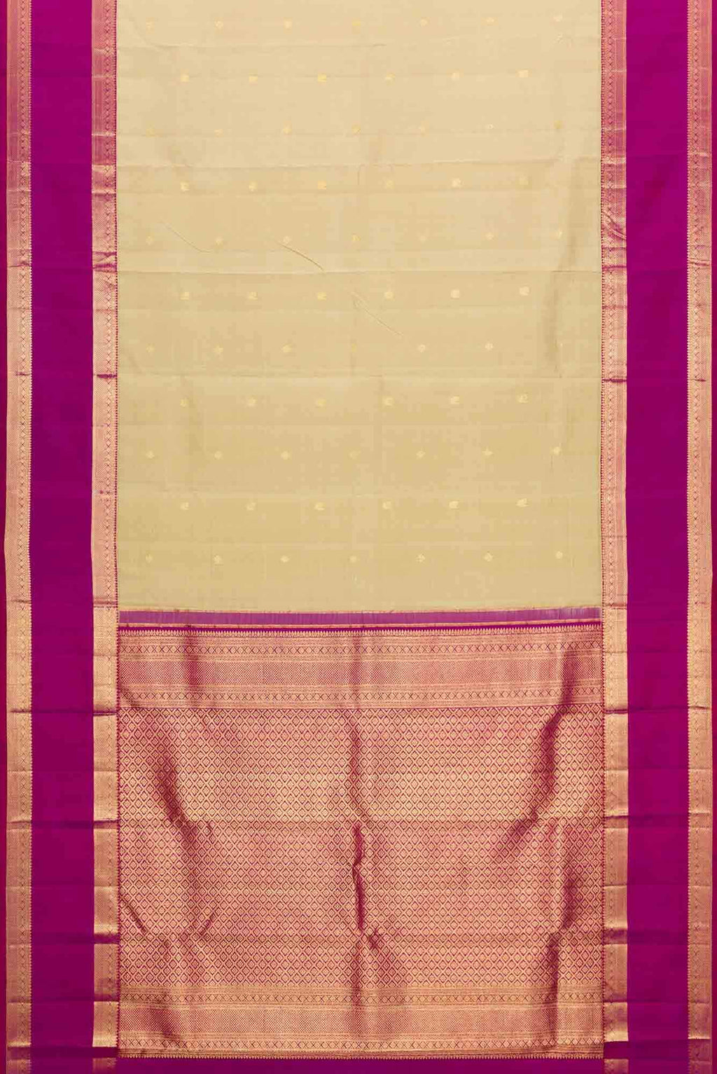 Beige Dual Tone Kanchipuram Silk Saree