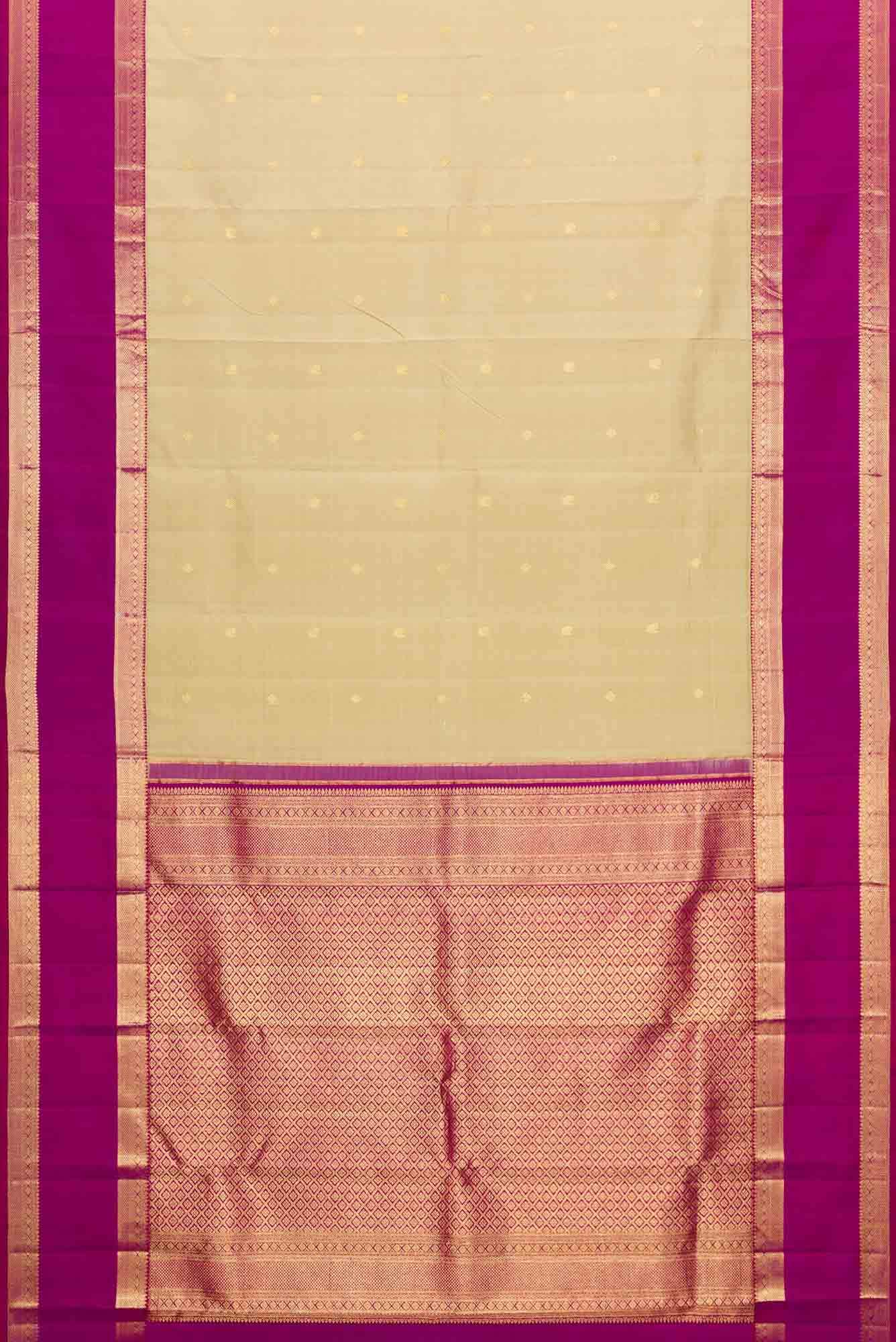 Beige Dual Tone Kanchipuram Silk Saree