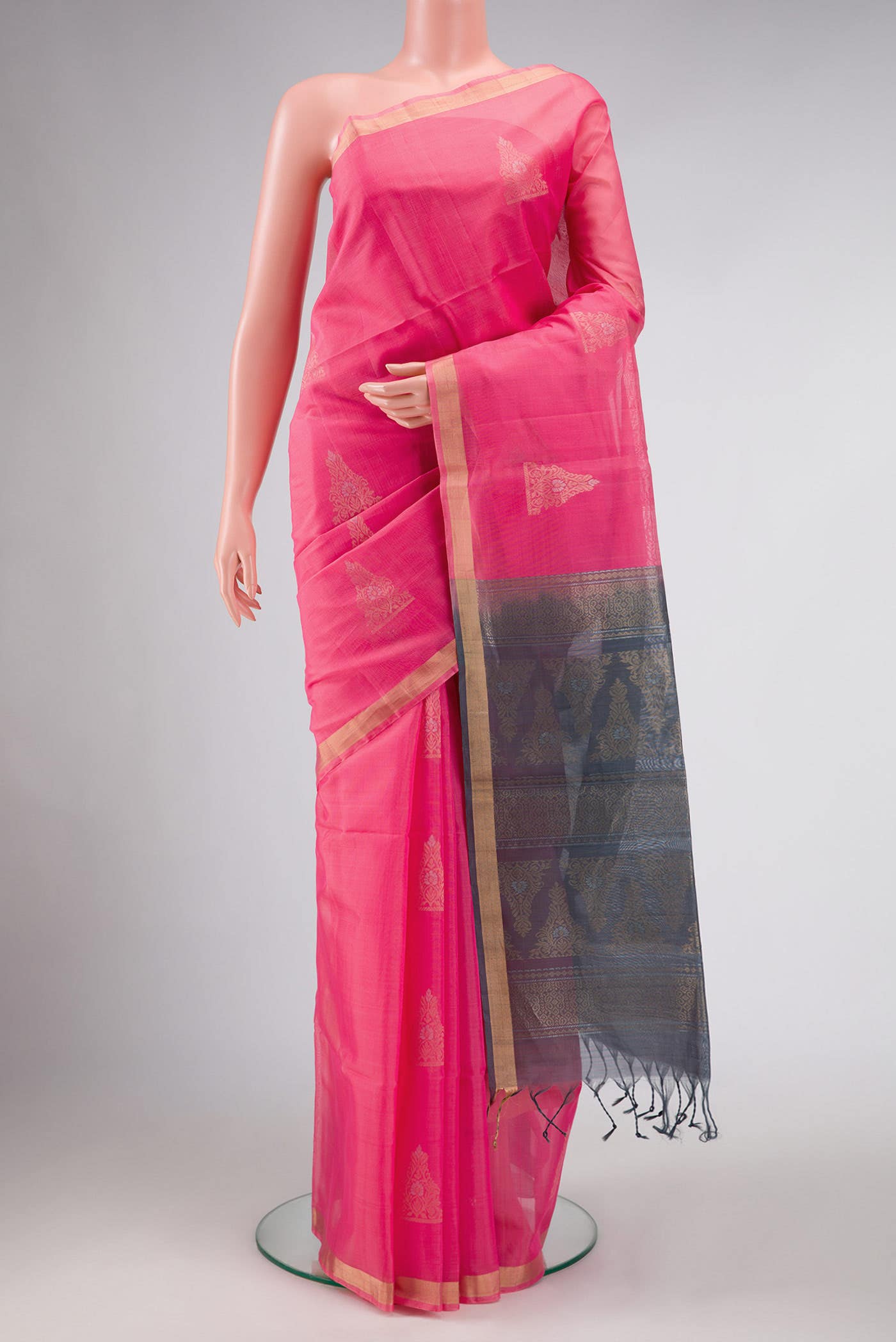 Pink Silk Cotton Saree