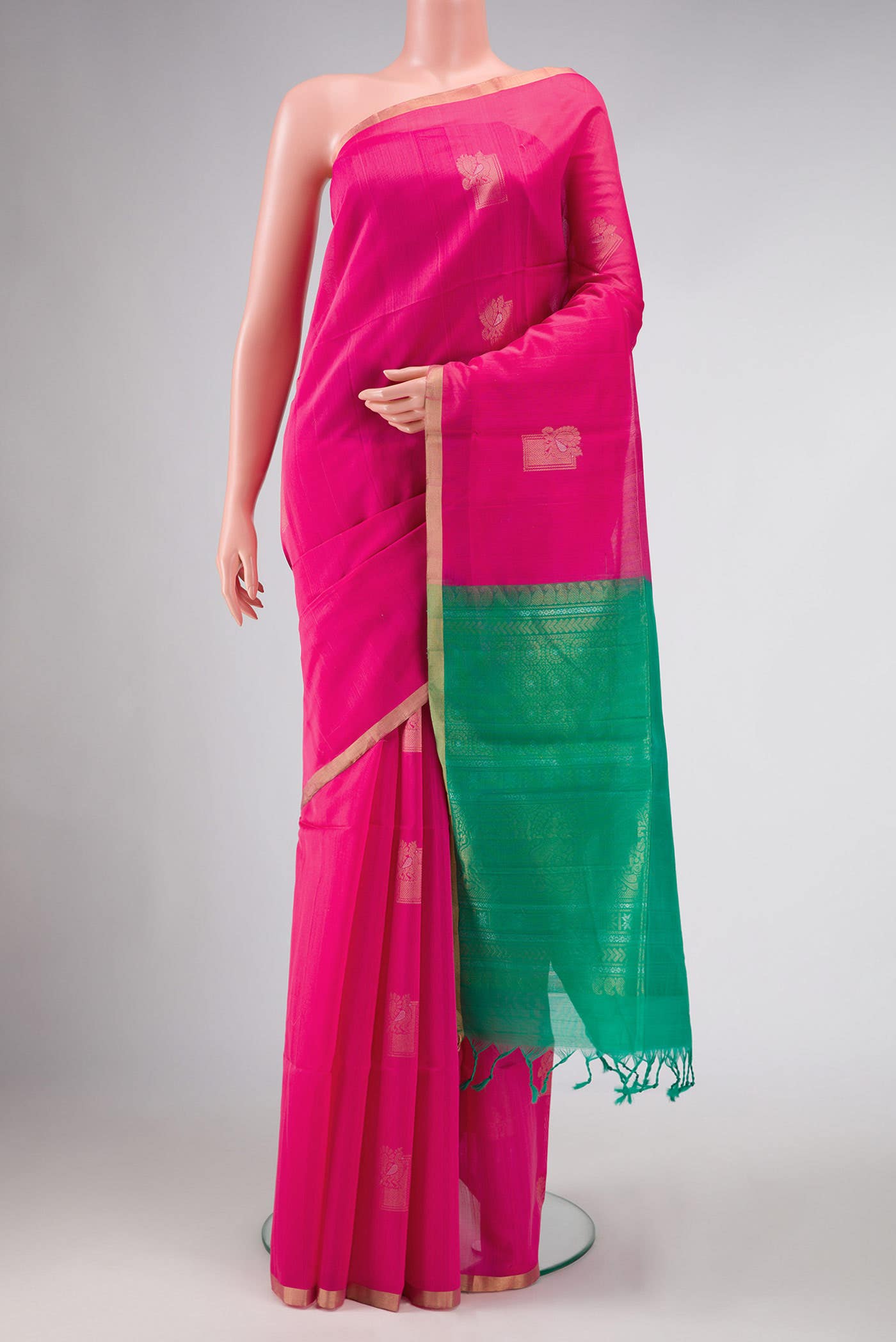 Pink Silk Cotton Saree