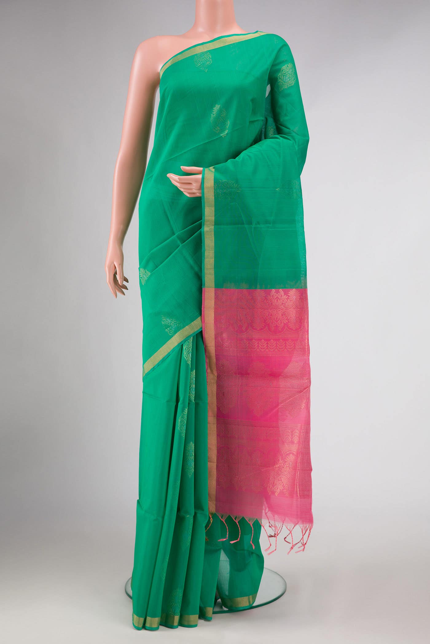 Green Dual Tone Silk Cotton Saree