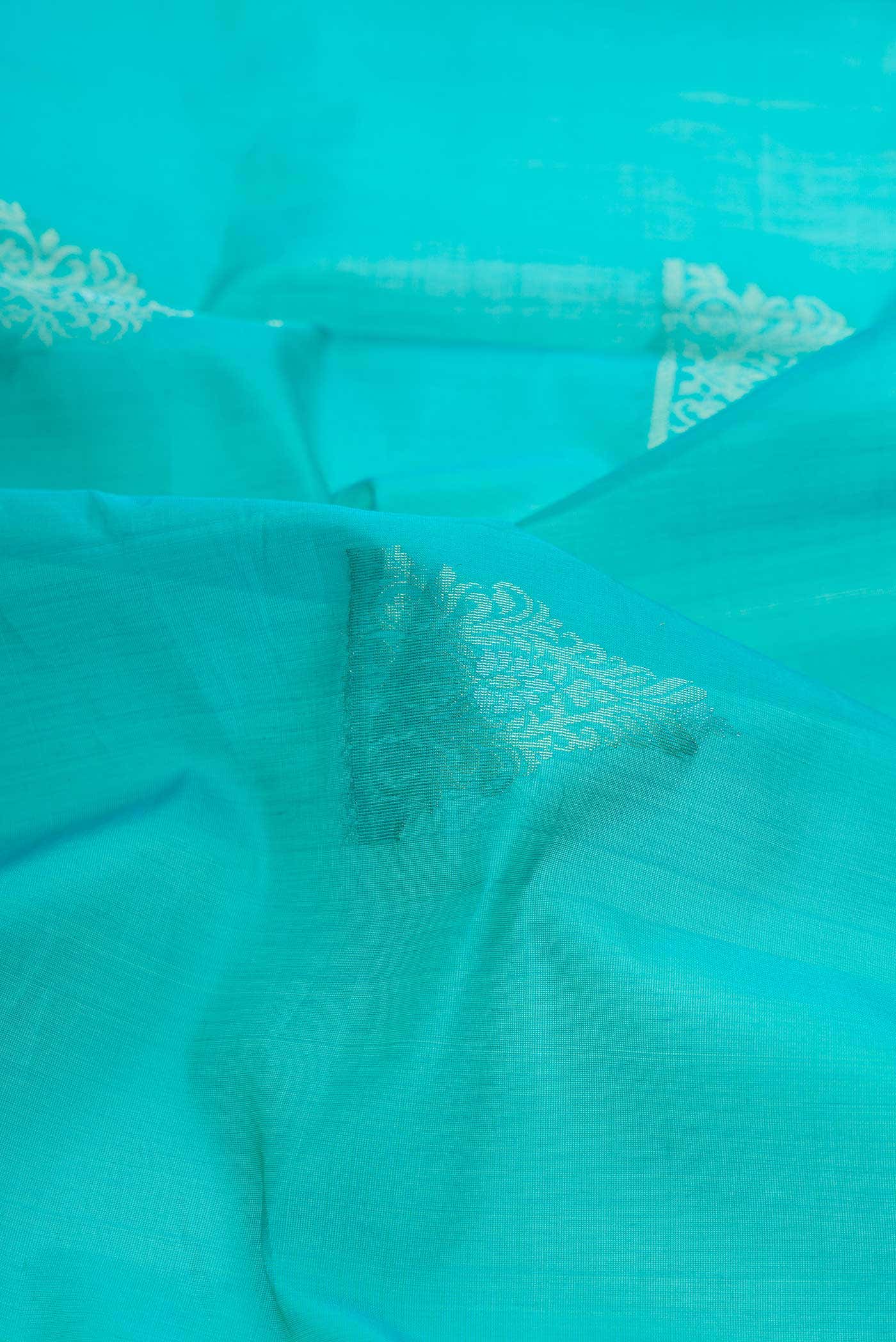 Sky Blue Dual Tone Silk Cotton Saree