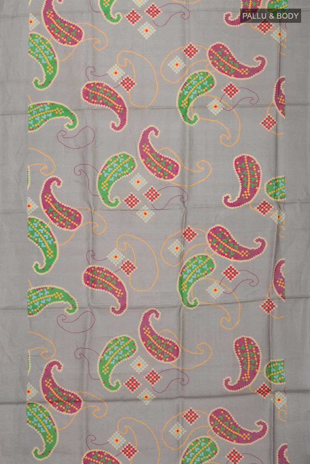 Grey Tussar Silk Saree