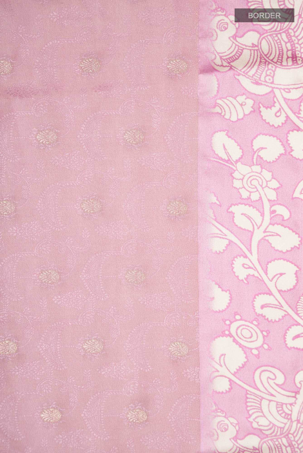 Rose pink Tussar Silk Saree