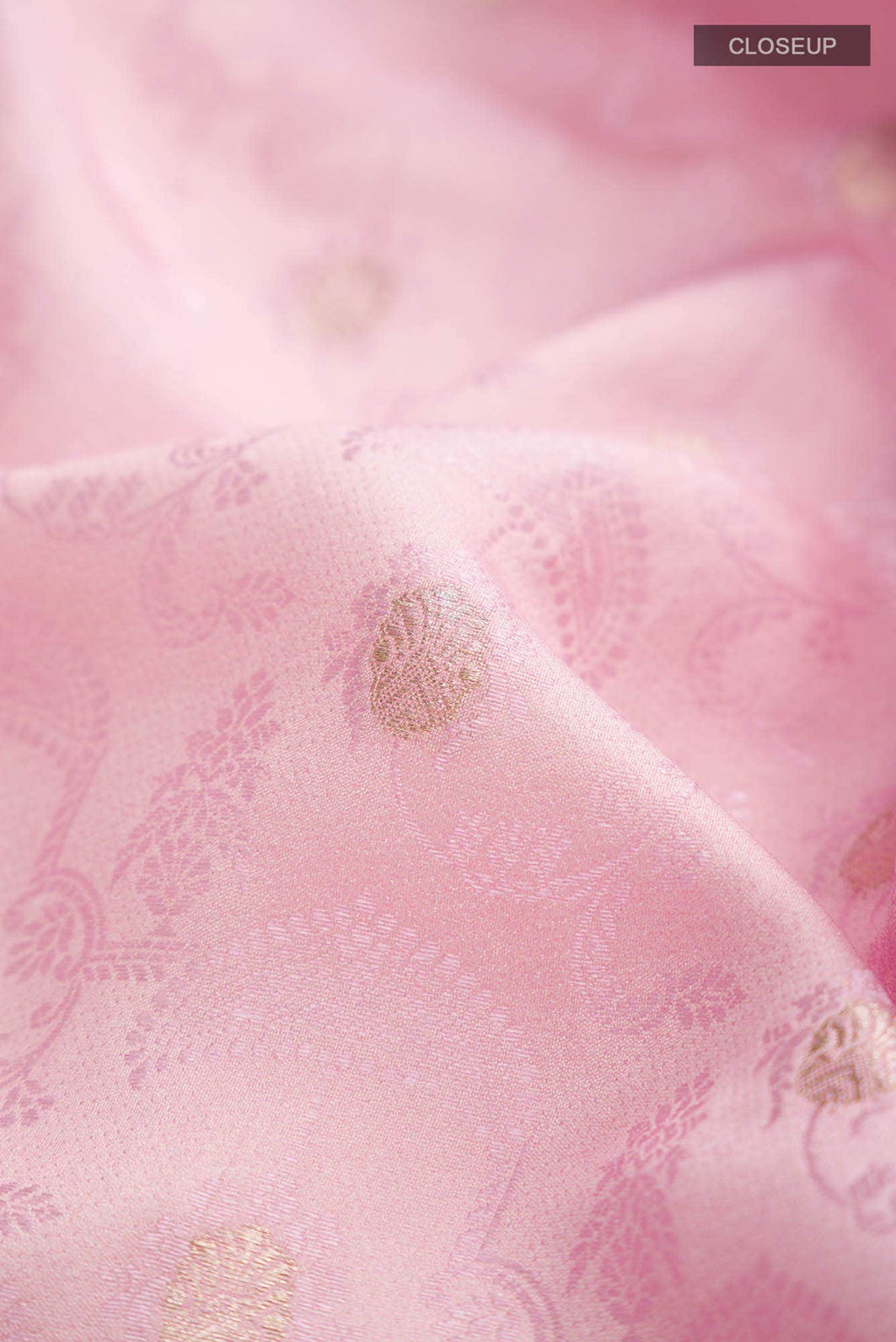 Rose pink Tussar Silk Saree