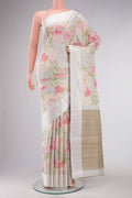 Grey Tussar Silk Saree