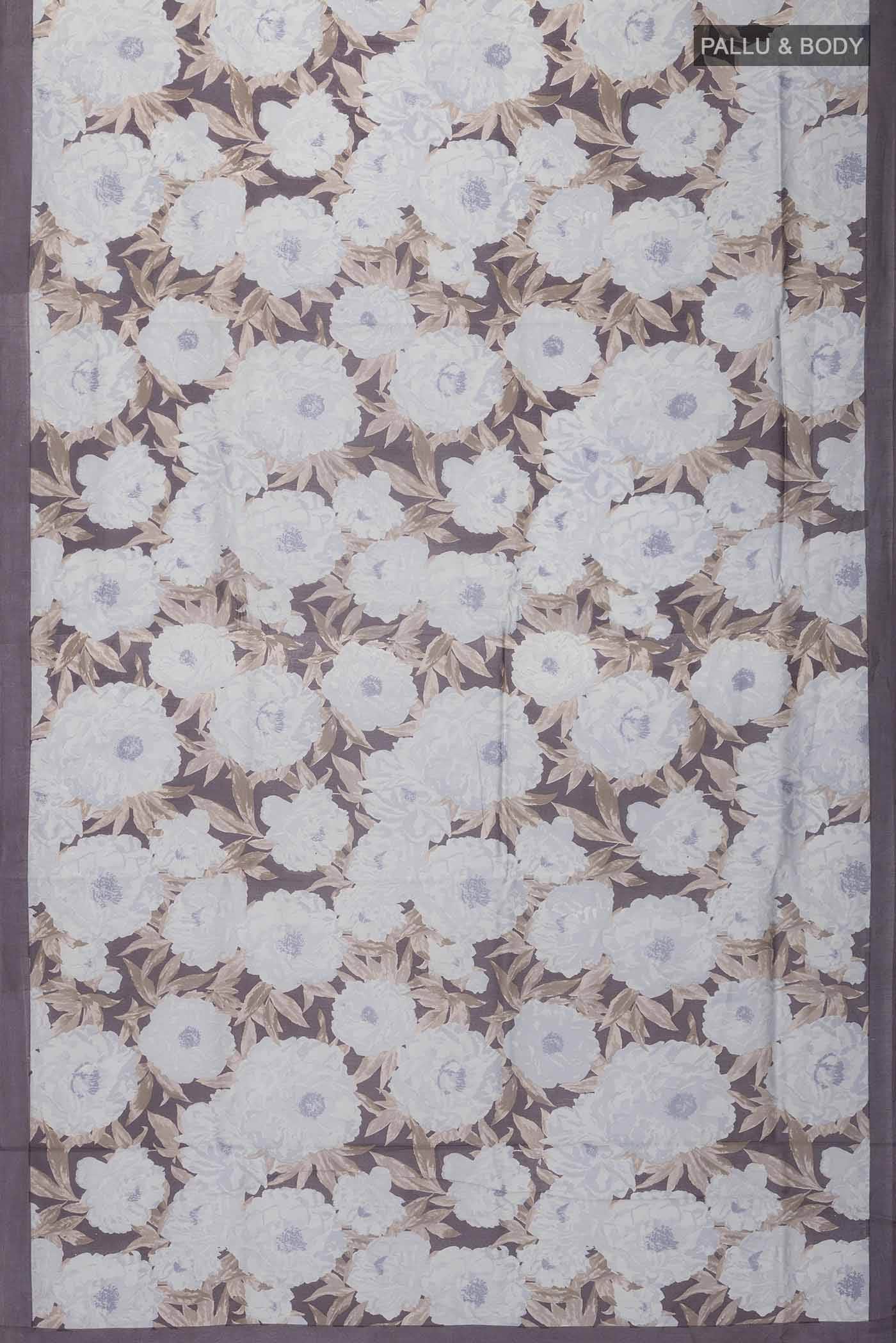 Grey Tussar Silk Saree