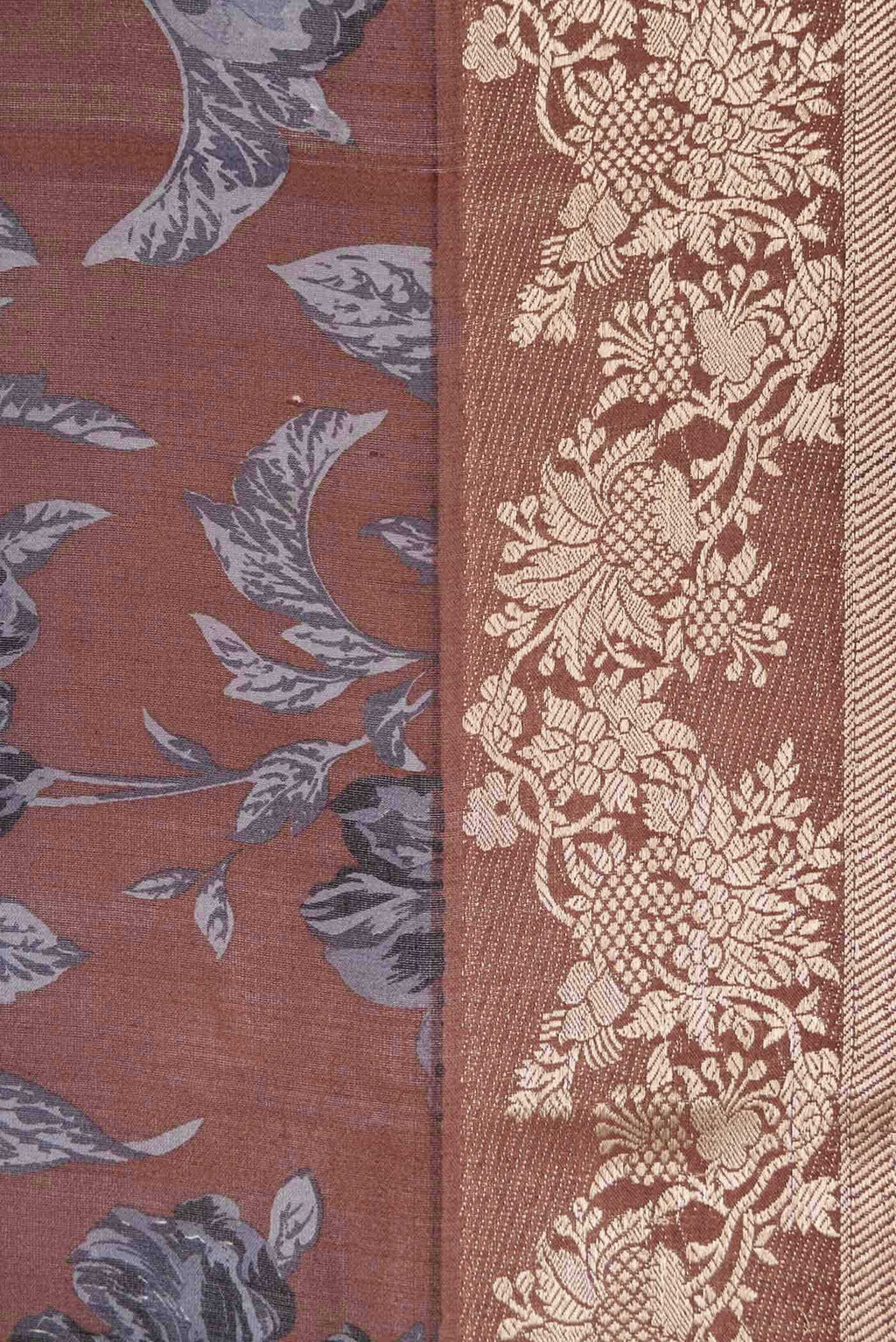 Brown Tussar Silk Saree