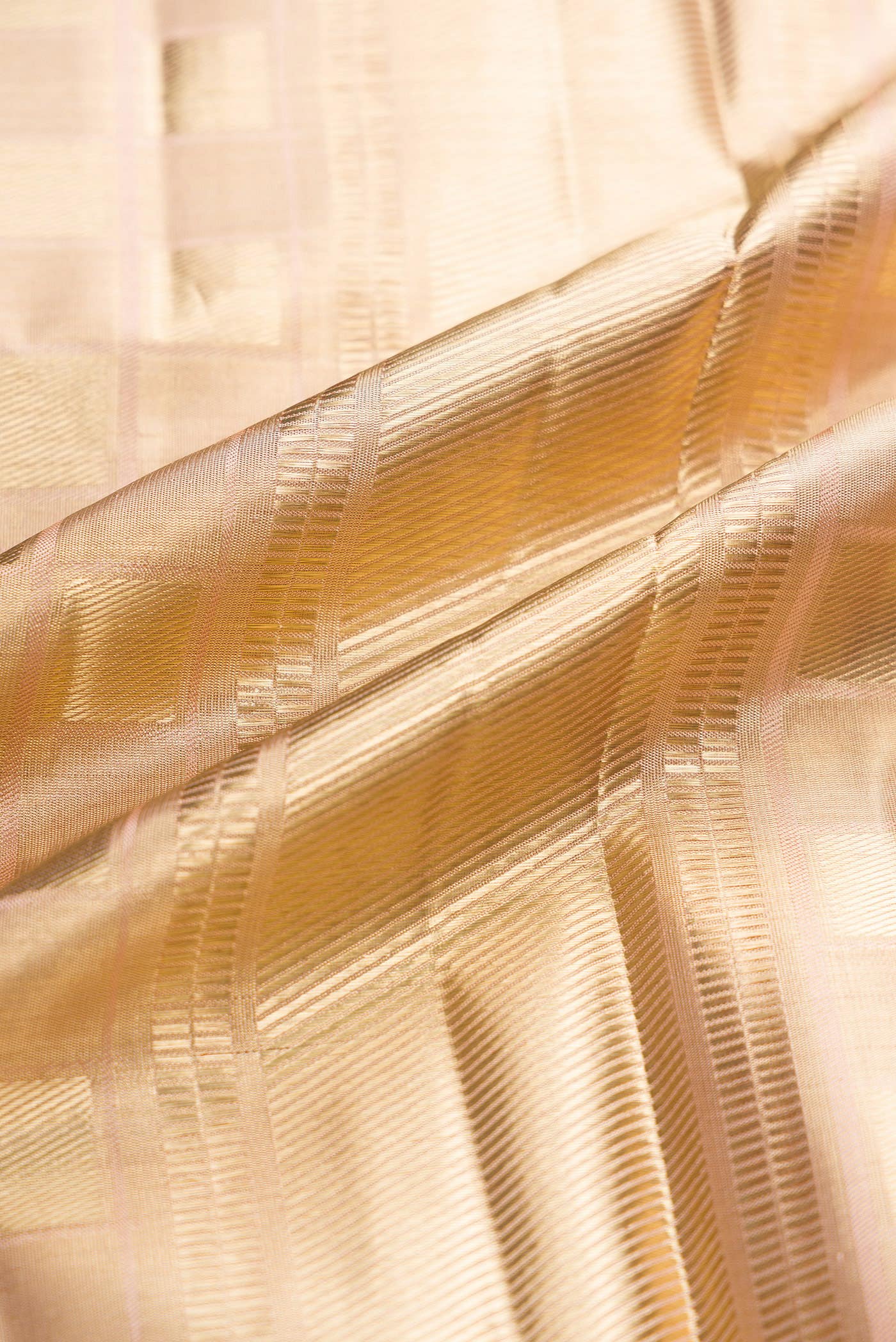 Golden Peach Silk Dhoti With Angavastram (9X 5) Muzham