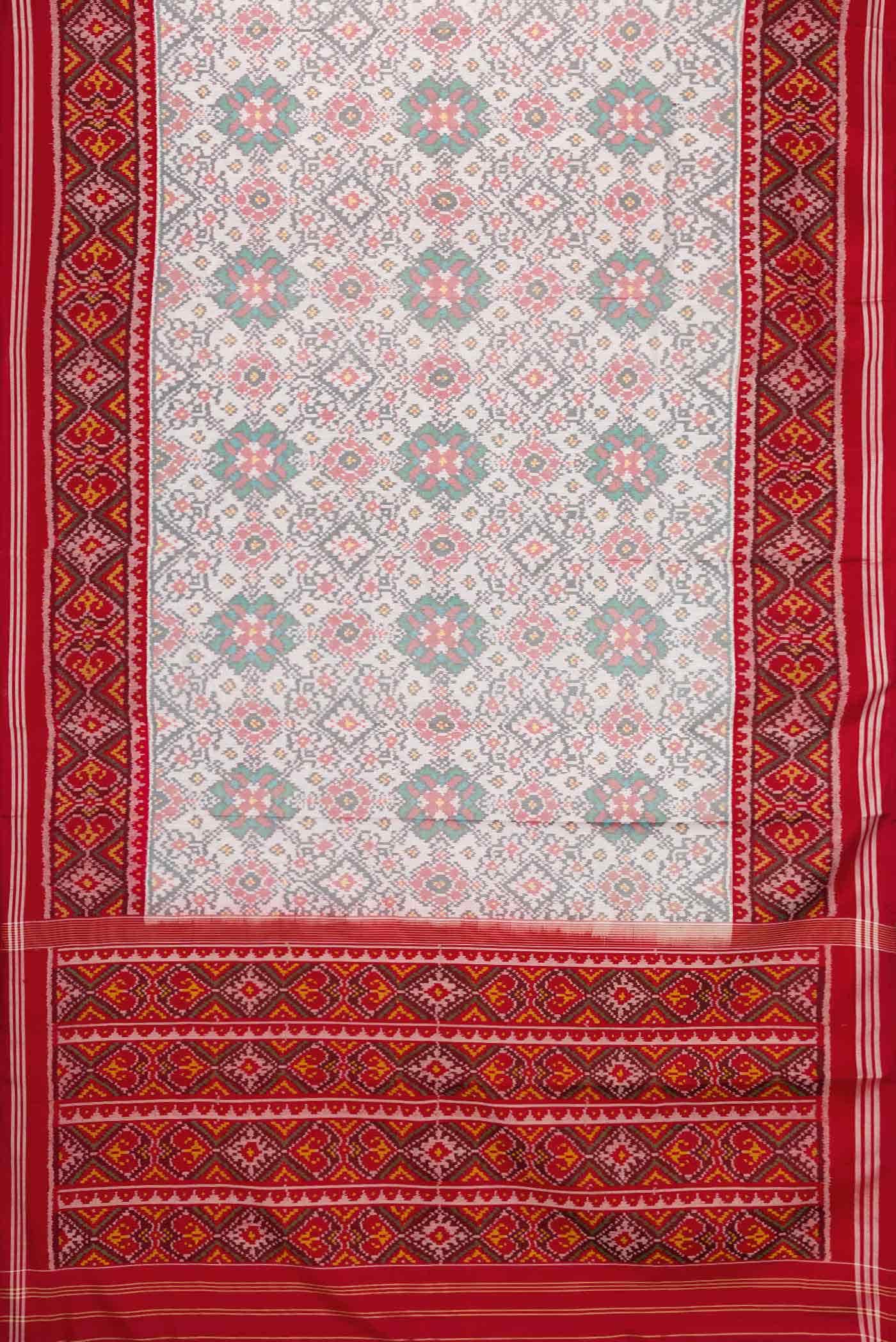 Off White Double Ikat Saree