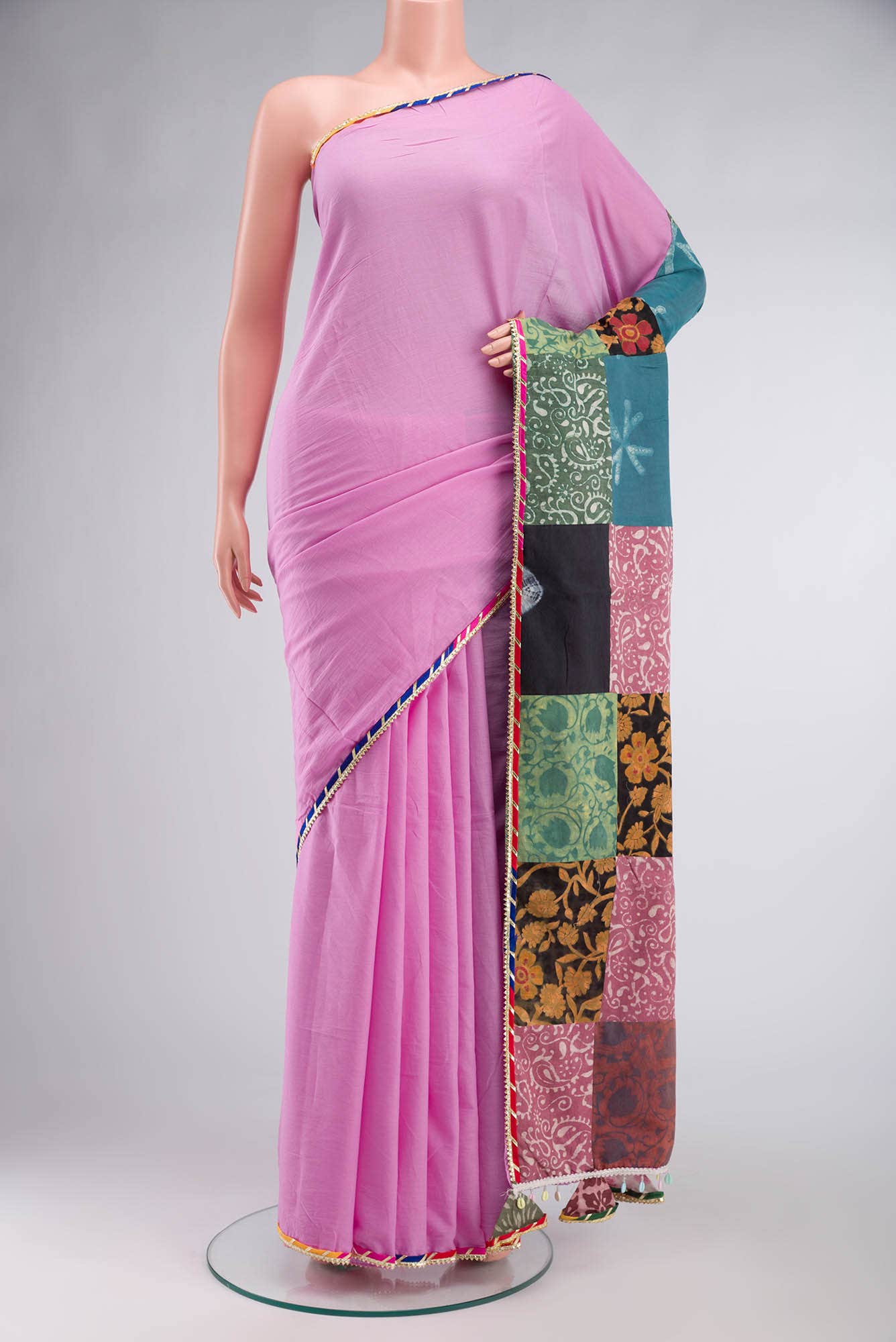 Rose pink Cotton Saree