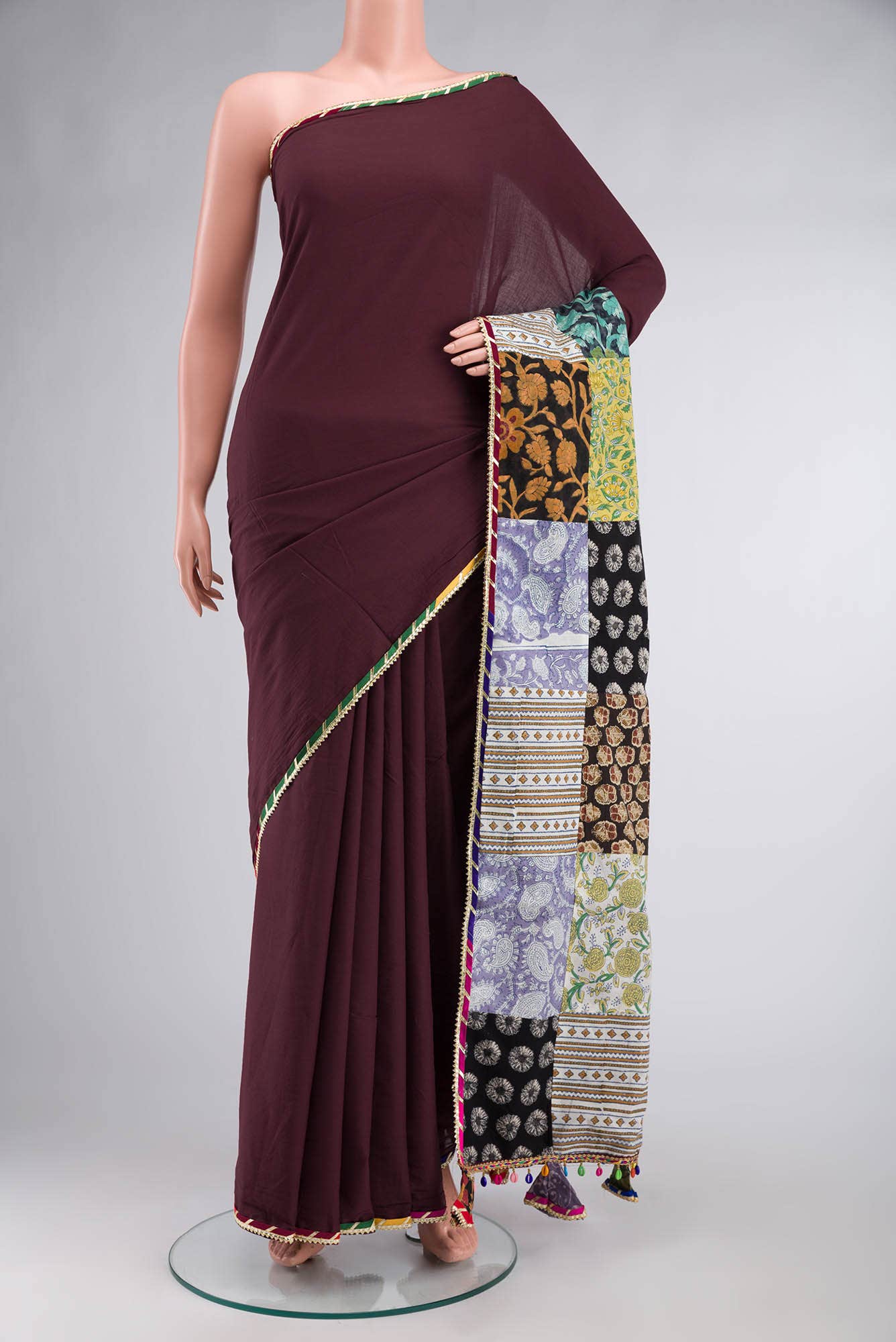 Brown Cotton Saree