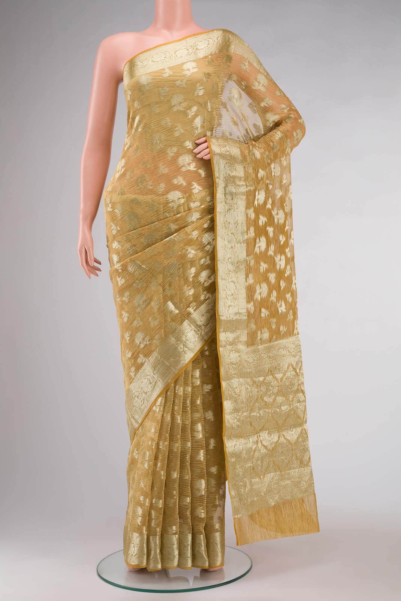 Yellow Tissue Silk Saree