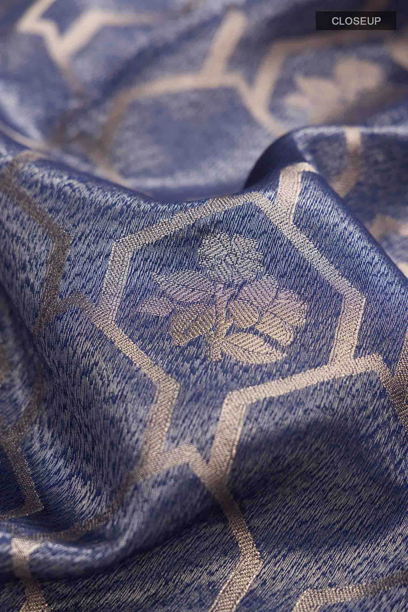 Blue Tissue Silk Saree