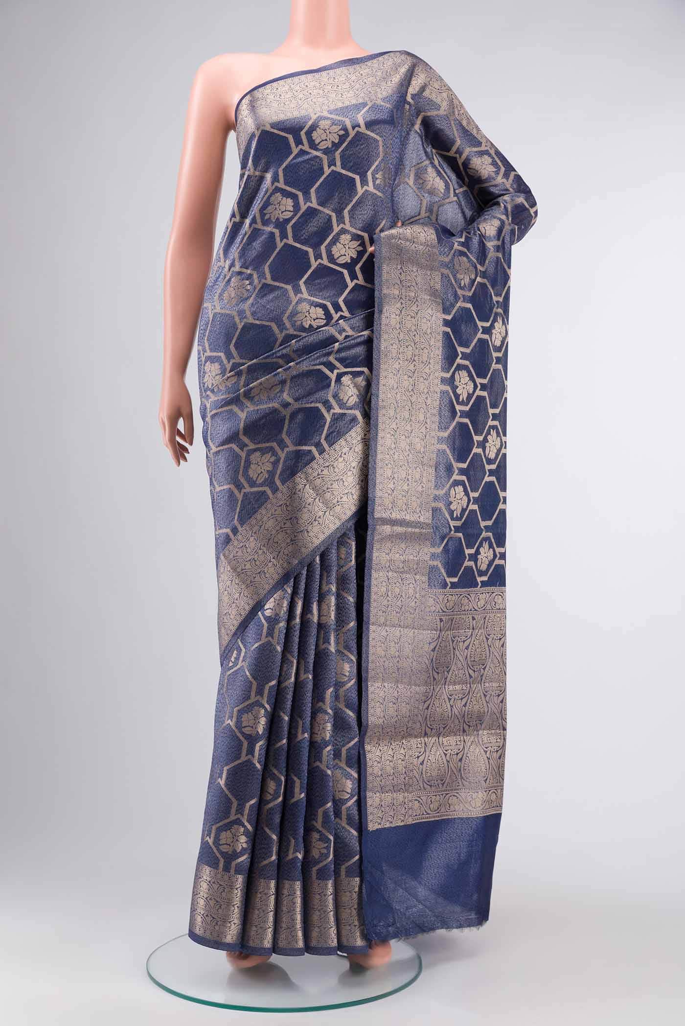 Blue Tissue Silk Saree