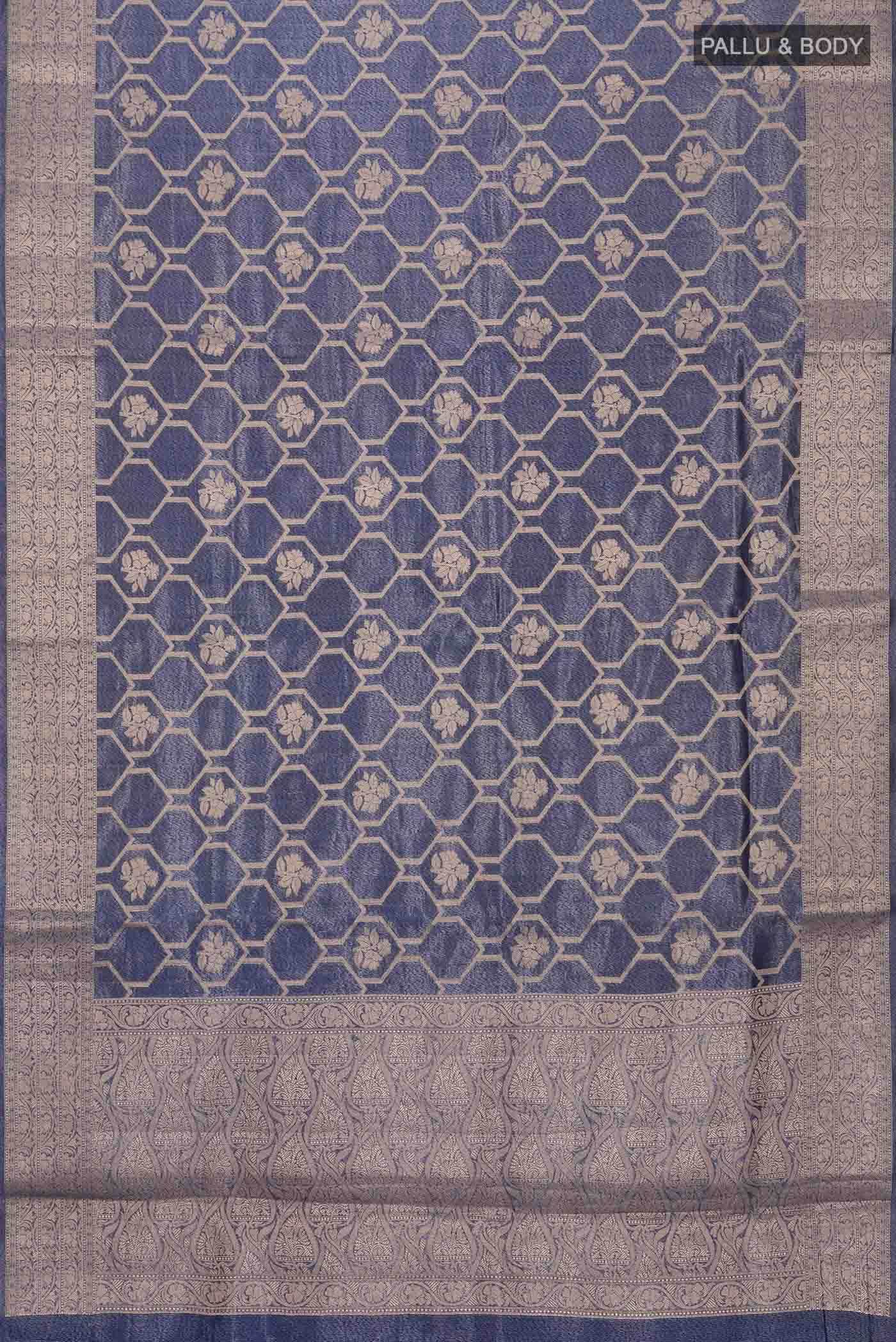 Blue Tissue Silk Saree