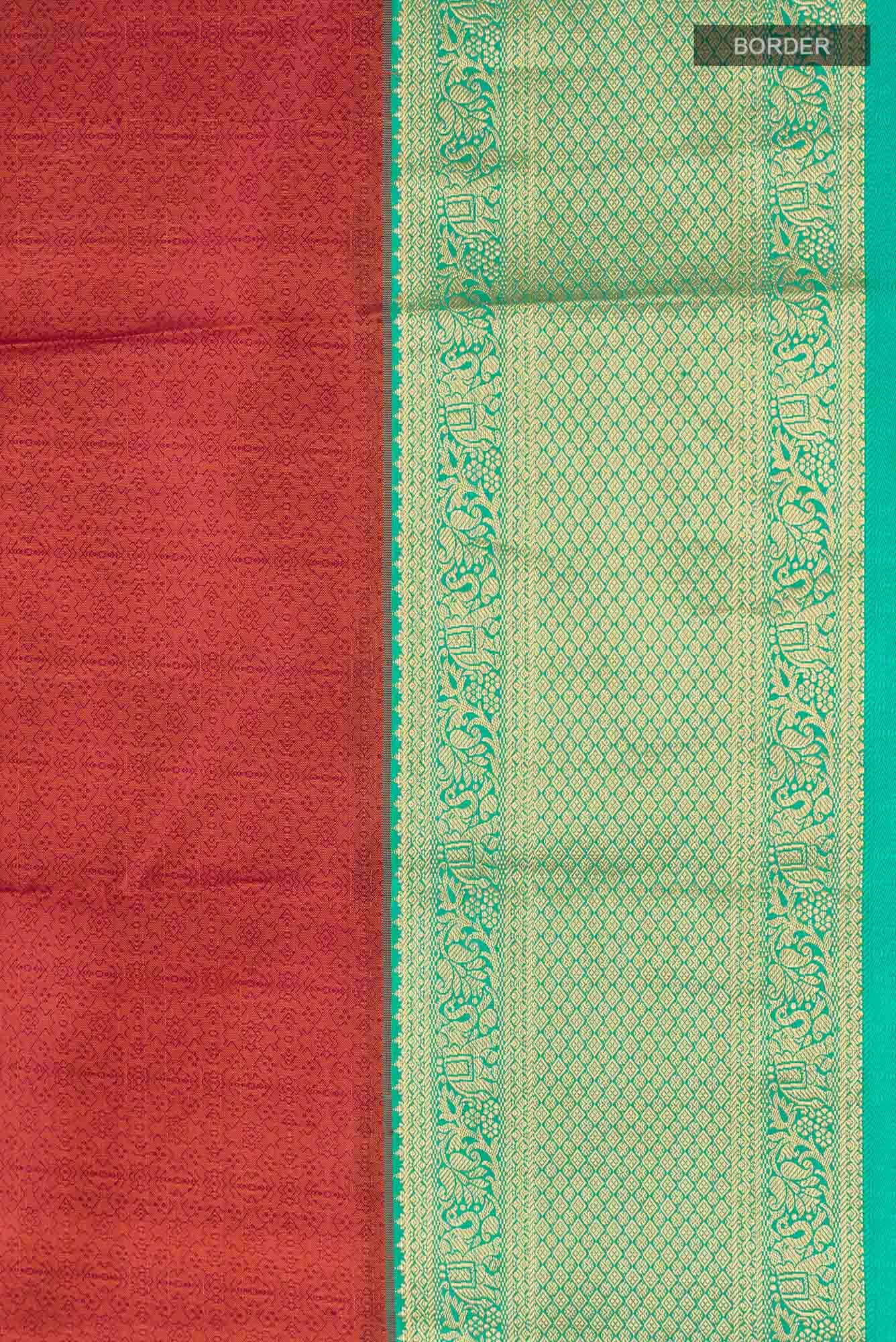 Orange Kanchipuram Silk Saree